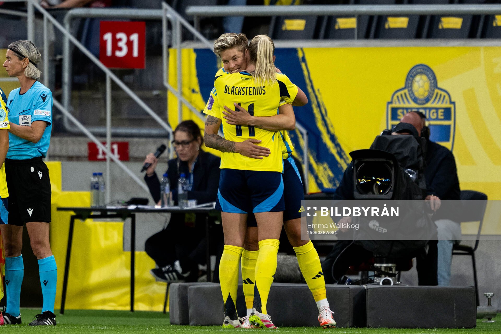 Lina Hurtig and Stina Blackstenius of Sweden