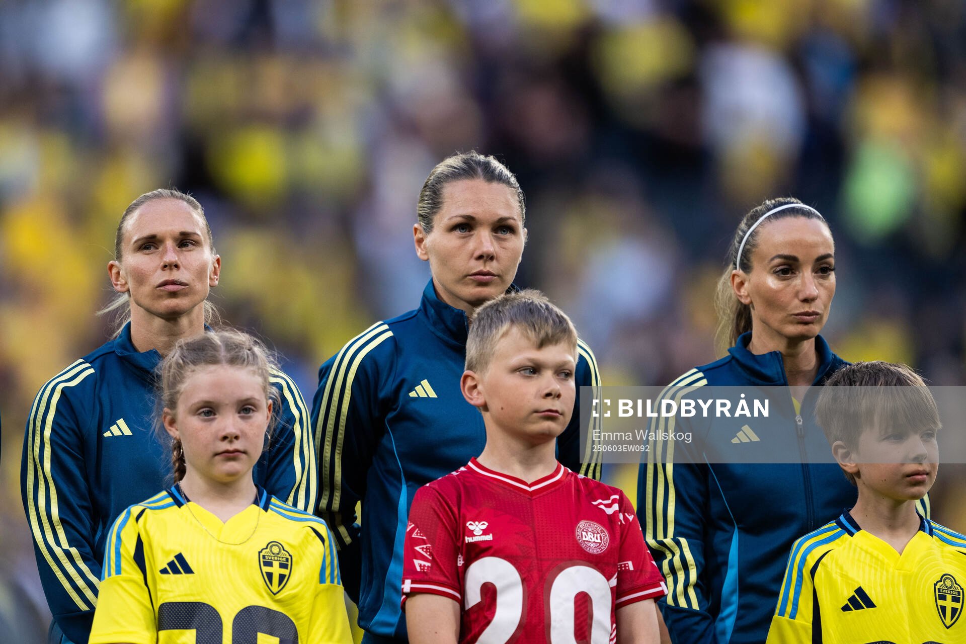 Jonna Andersson, goalkeeper Jennifer Falk and Kosovare
