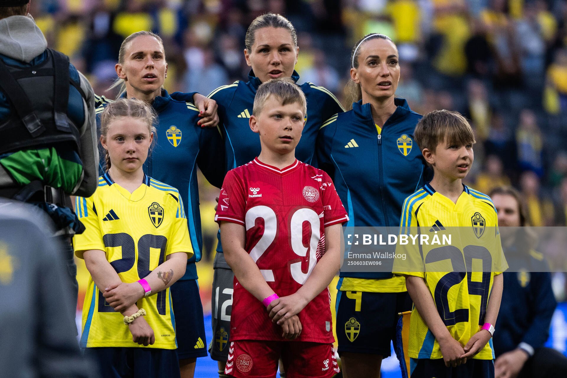 Jonna Andersson, goalkeeper Jennifer Falk and Kosovare