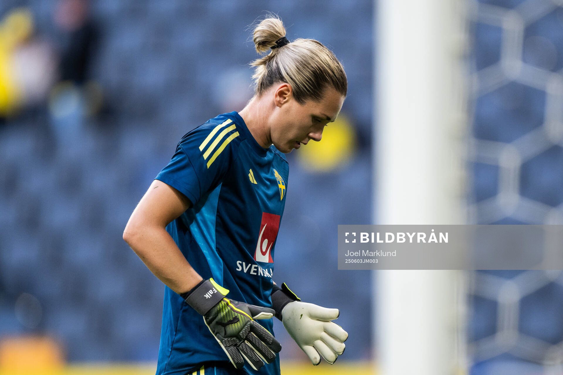 Goalkeeper Jennifer Falk of Sweden