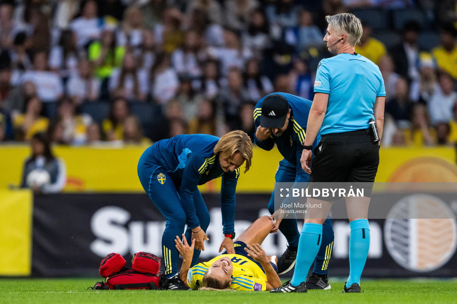 Fridolina Rolfö of Sweden in pain