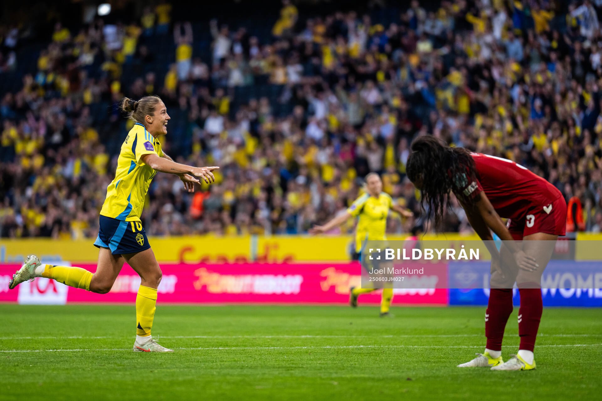 Filippa Angeldahl of Sweden celebrates