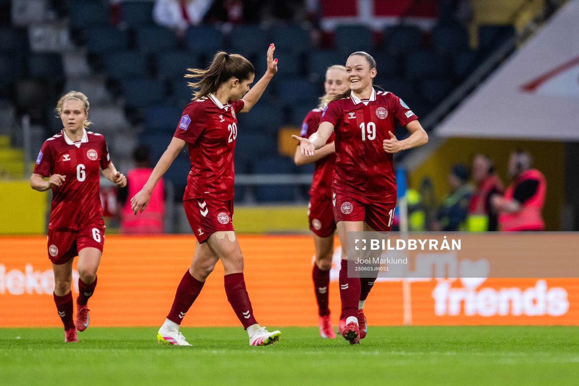 Signe Kallesøe Bruun and Janni Thomsen of Denmark celebrate