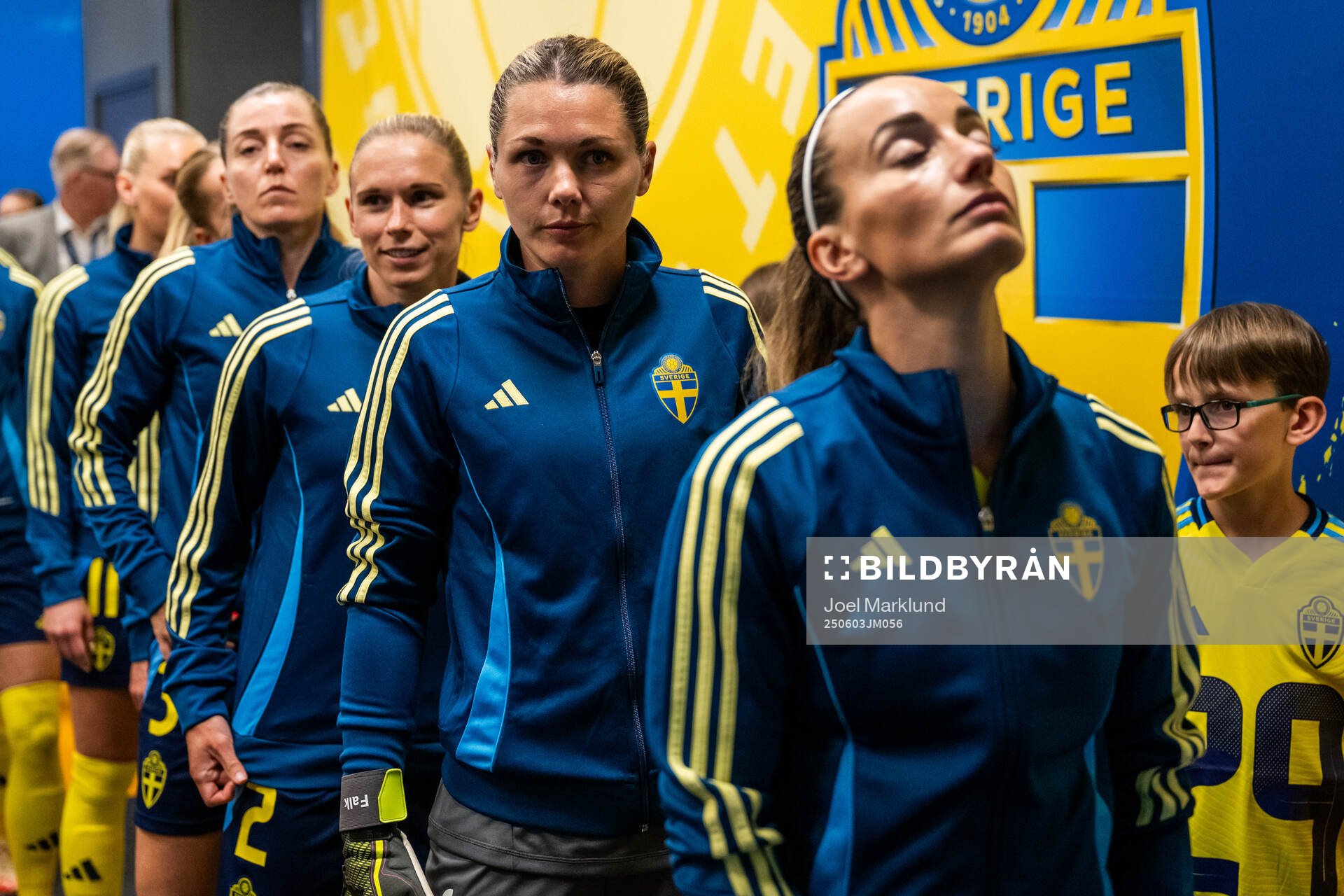 goalkeeper Jennifer Falk and Kosovare Asllani of Sweden