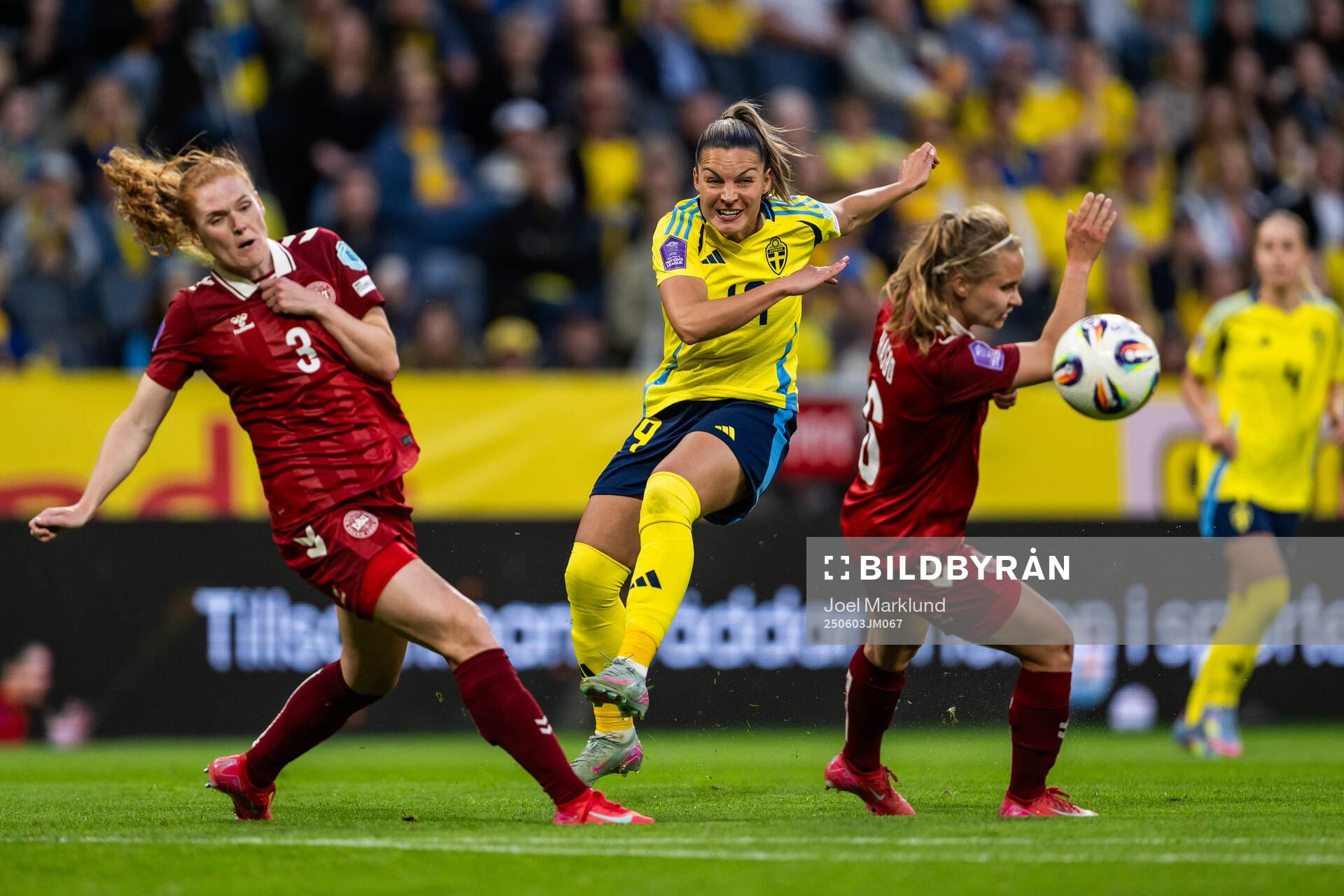 Stine Ballisager and Josefine Hasbo of Denmark compete for