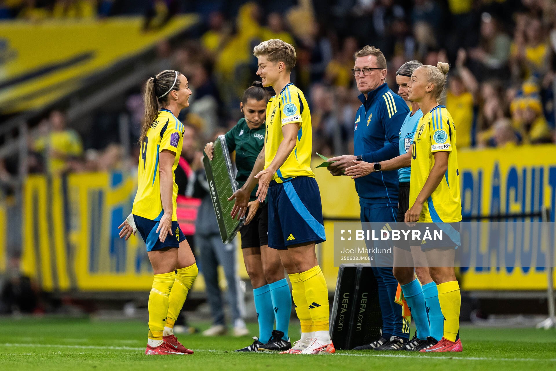 Kosovare Asllani is substituted off for Lina Hurtig of