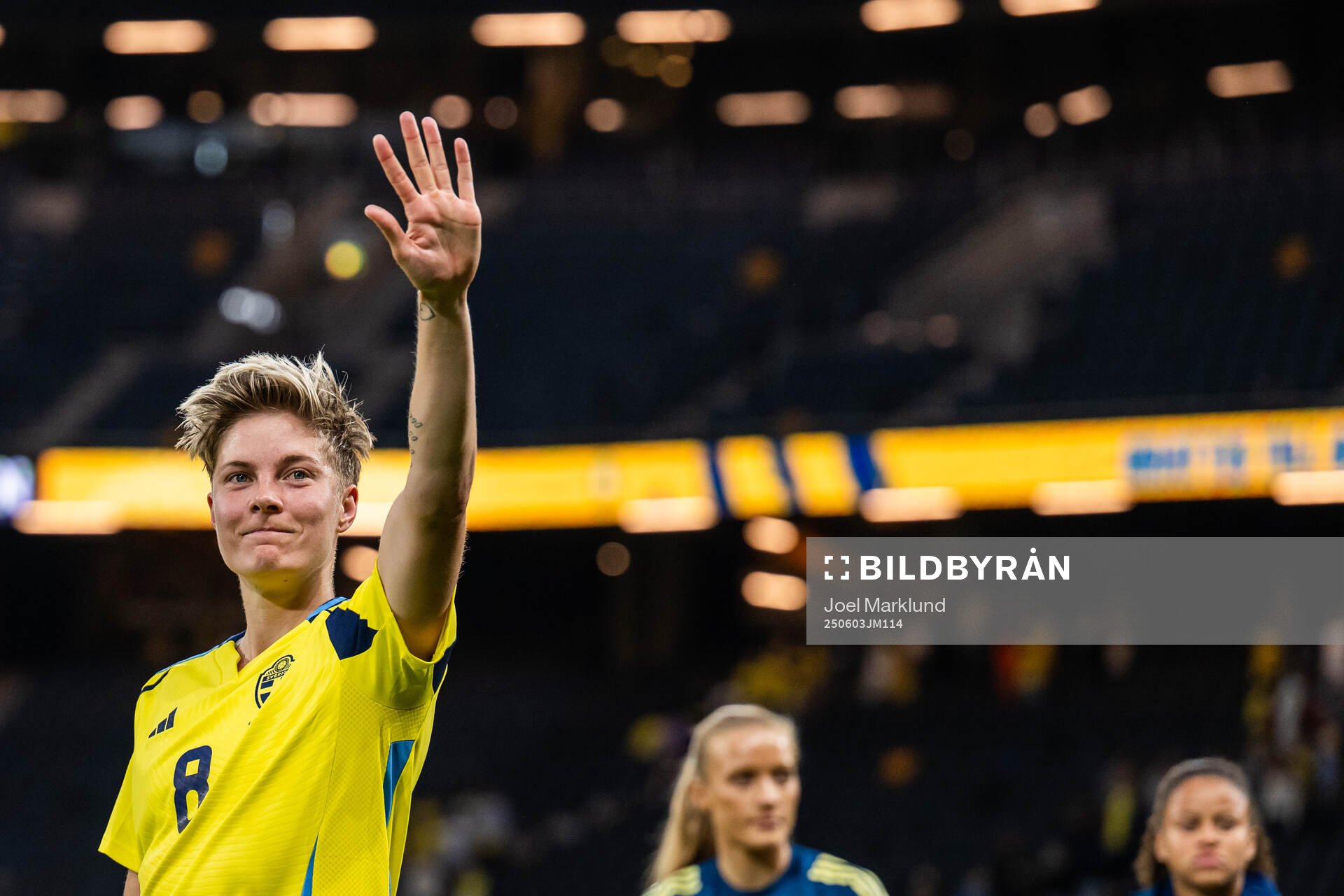 Lina Hurtig of Sweden celebrates