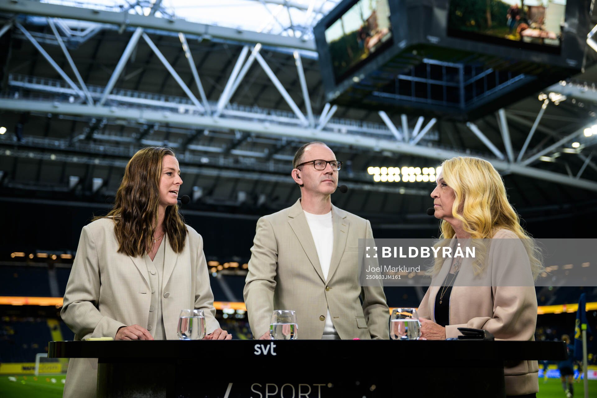 Lotta Schelin, Jonas Eriksson and Jane Björck in the SVT