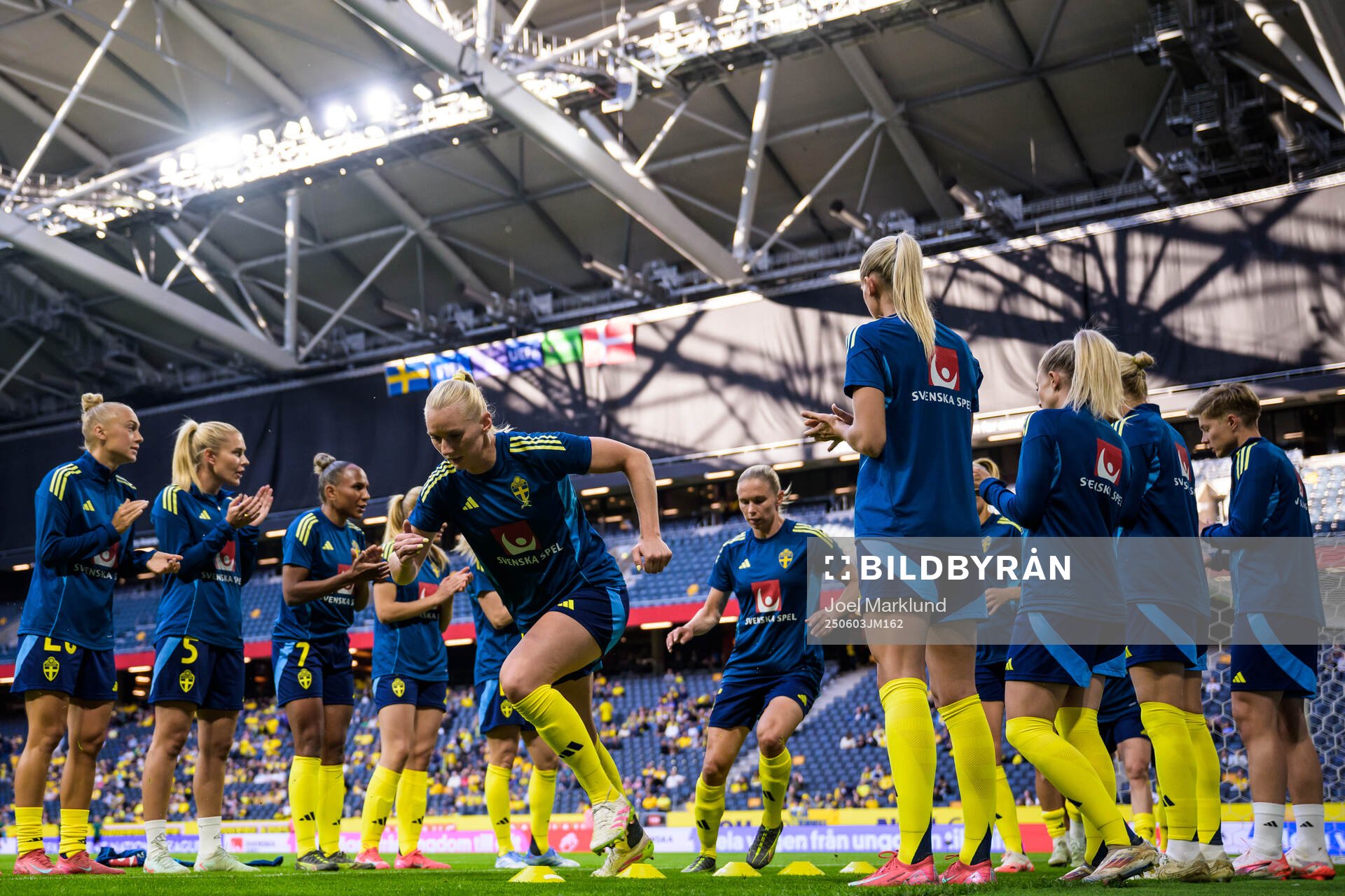 Stina Blackstenius of Sweden at warm-up