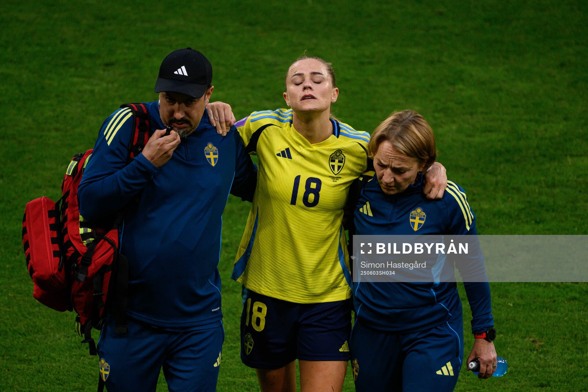 Fridolina Rolfö of Sweden in pain