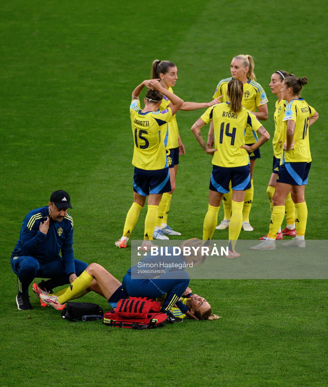 Fridolina Rolfö of Sweden in pain