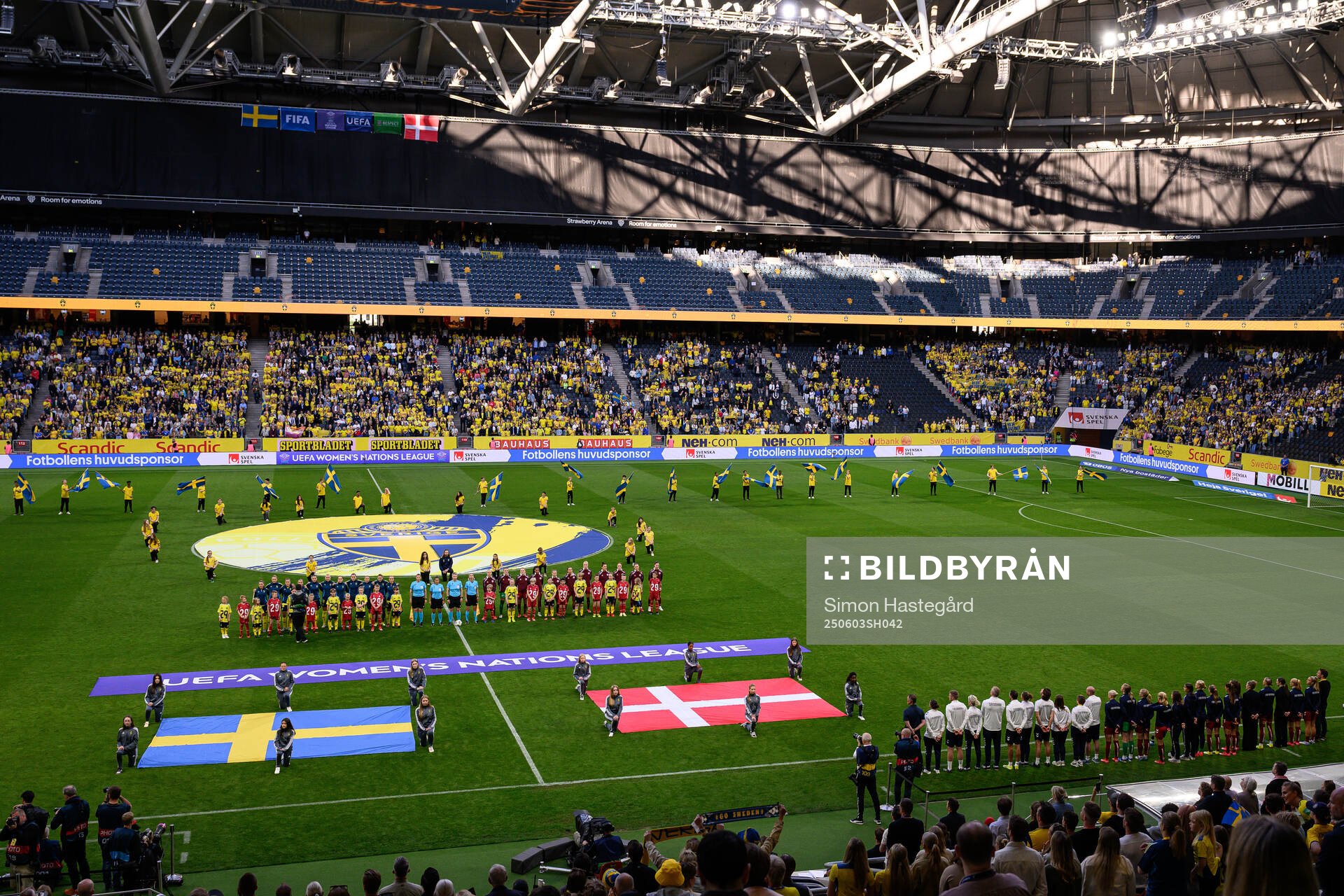 Players of Sweden and Denmark