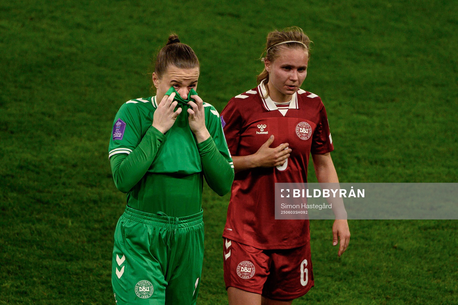Goalkeeper Maja Bay Østergaard  and Josefine Hasbo of