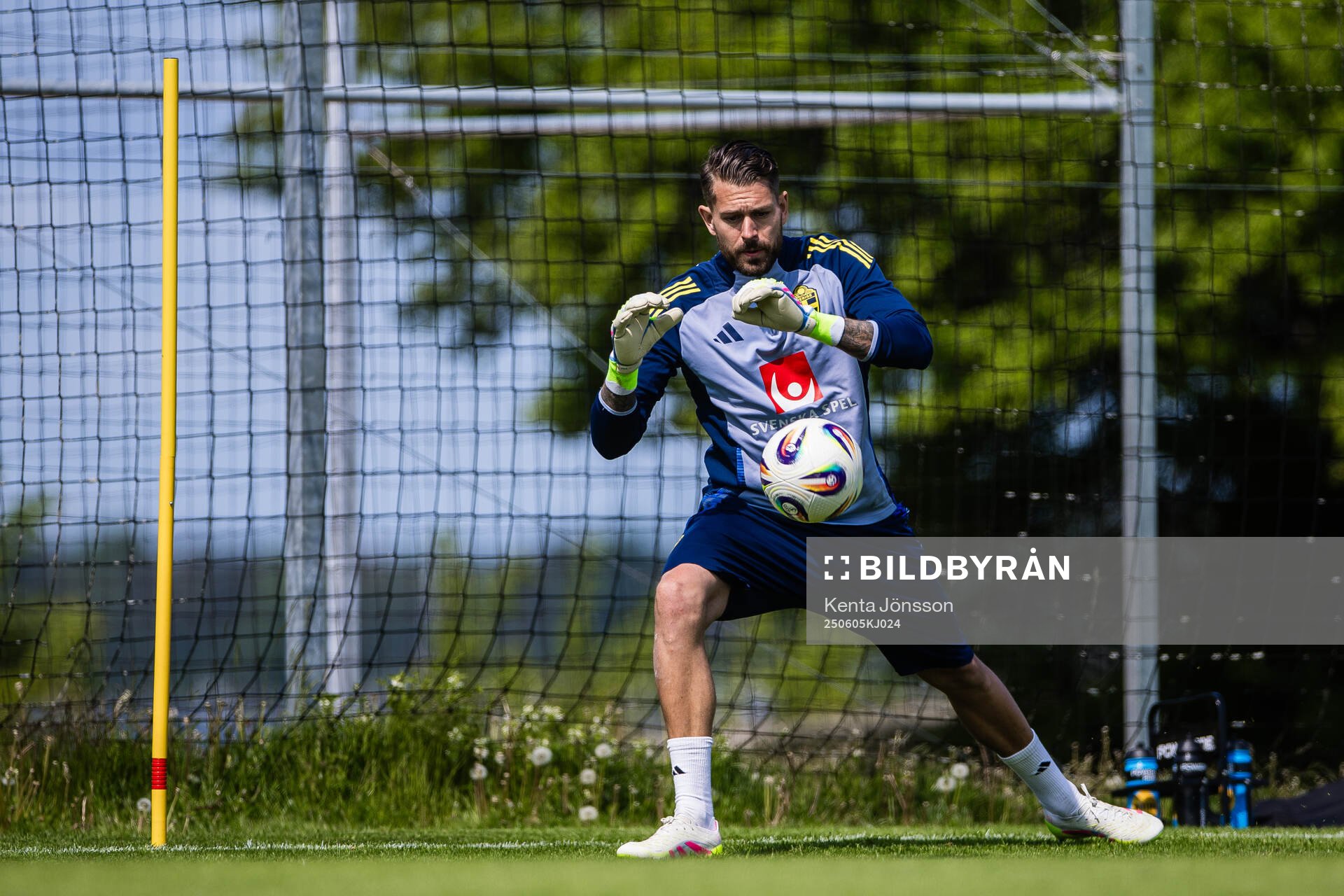 Goalkeeper Kristoffer Nordfeldt of the Swedish men's