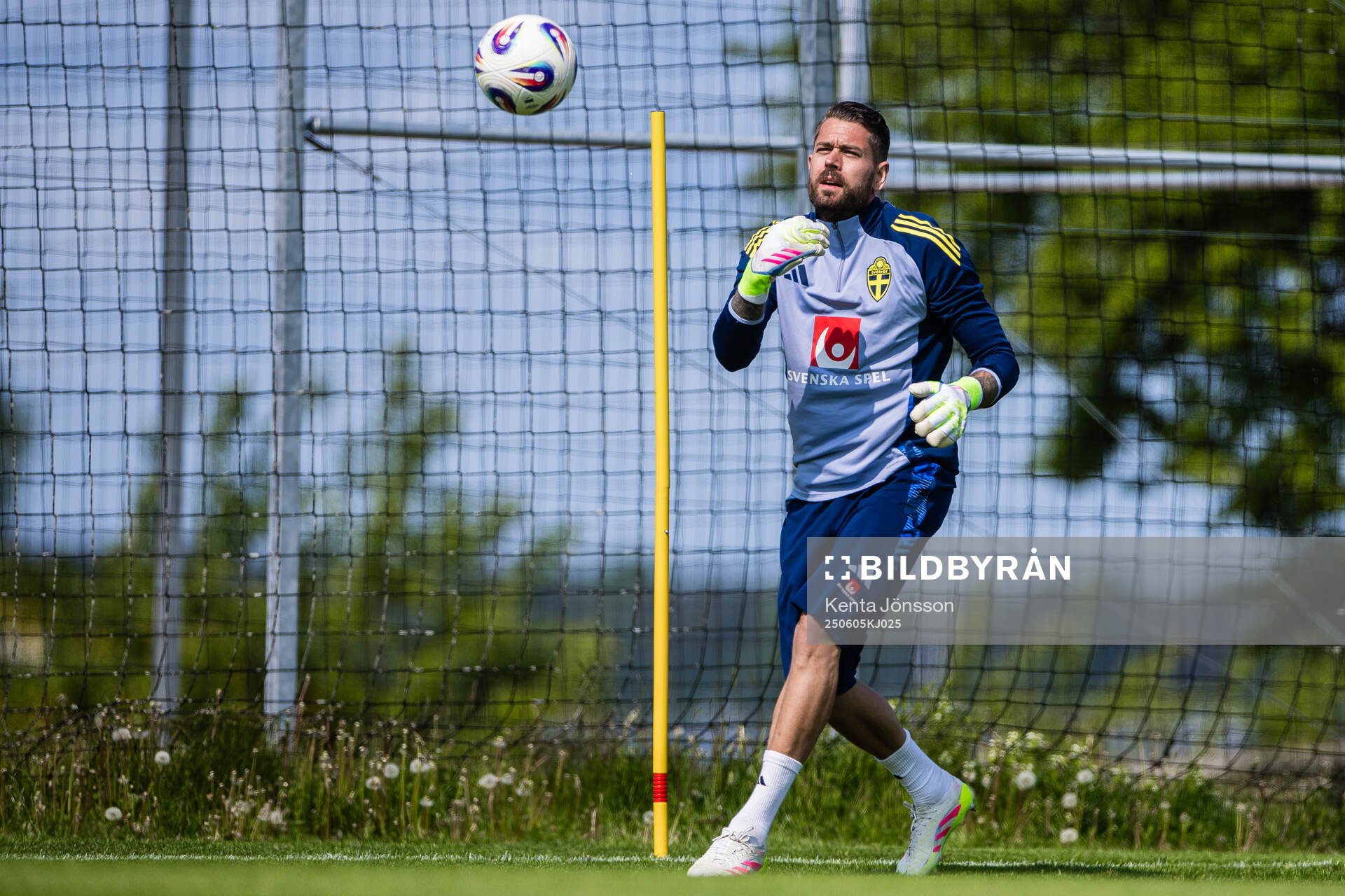 Goalkeeper Kristoffer Nordfeldt of the Swedish men's