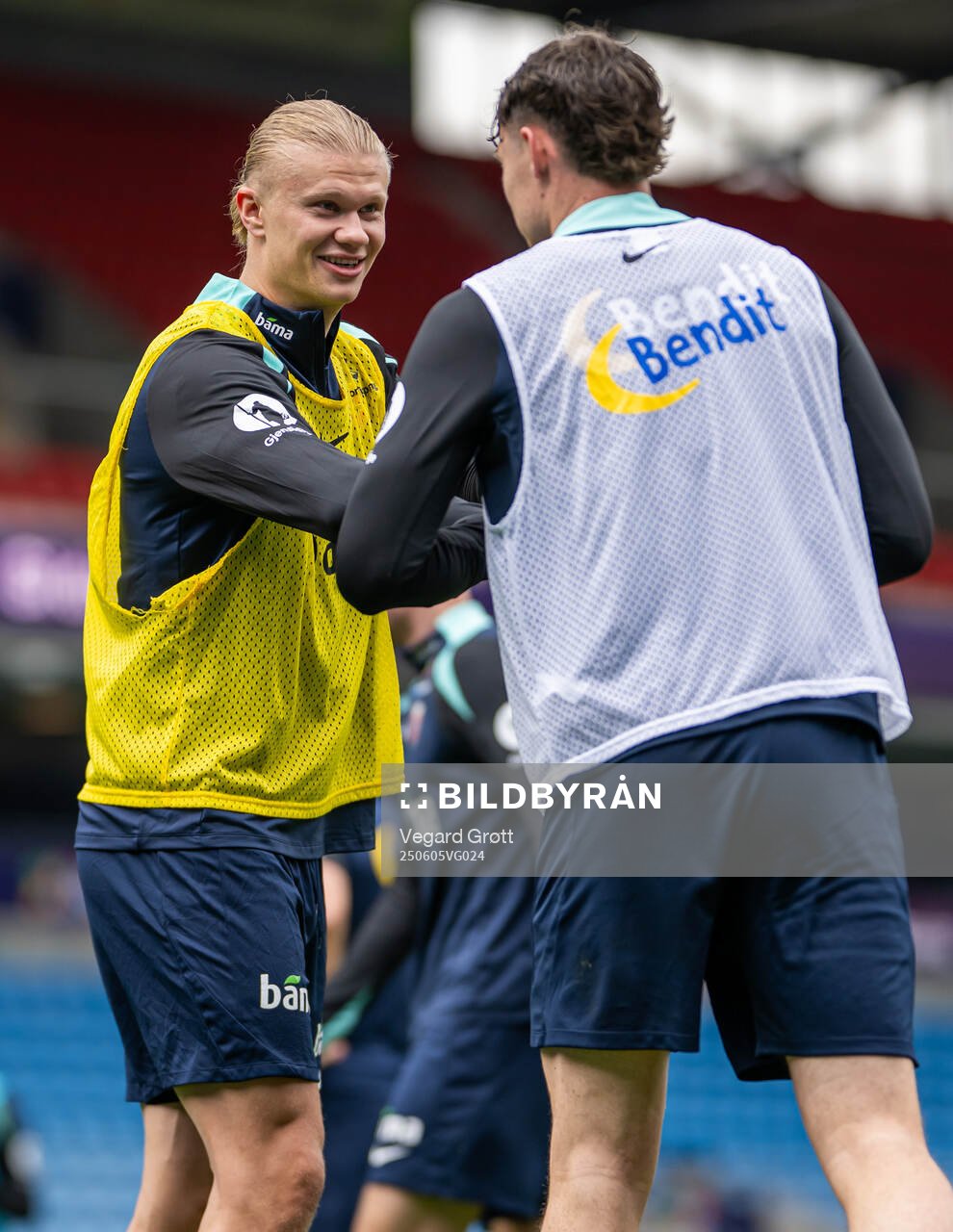 Erling Braut Haaland and Jørgen Strand Larsen of the