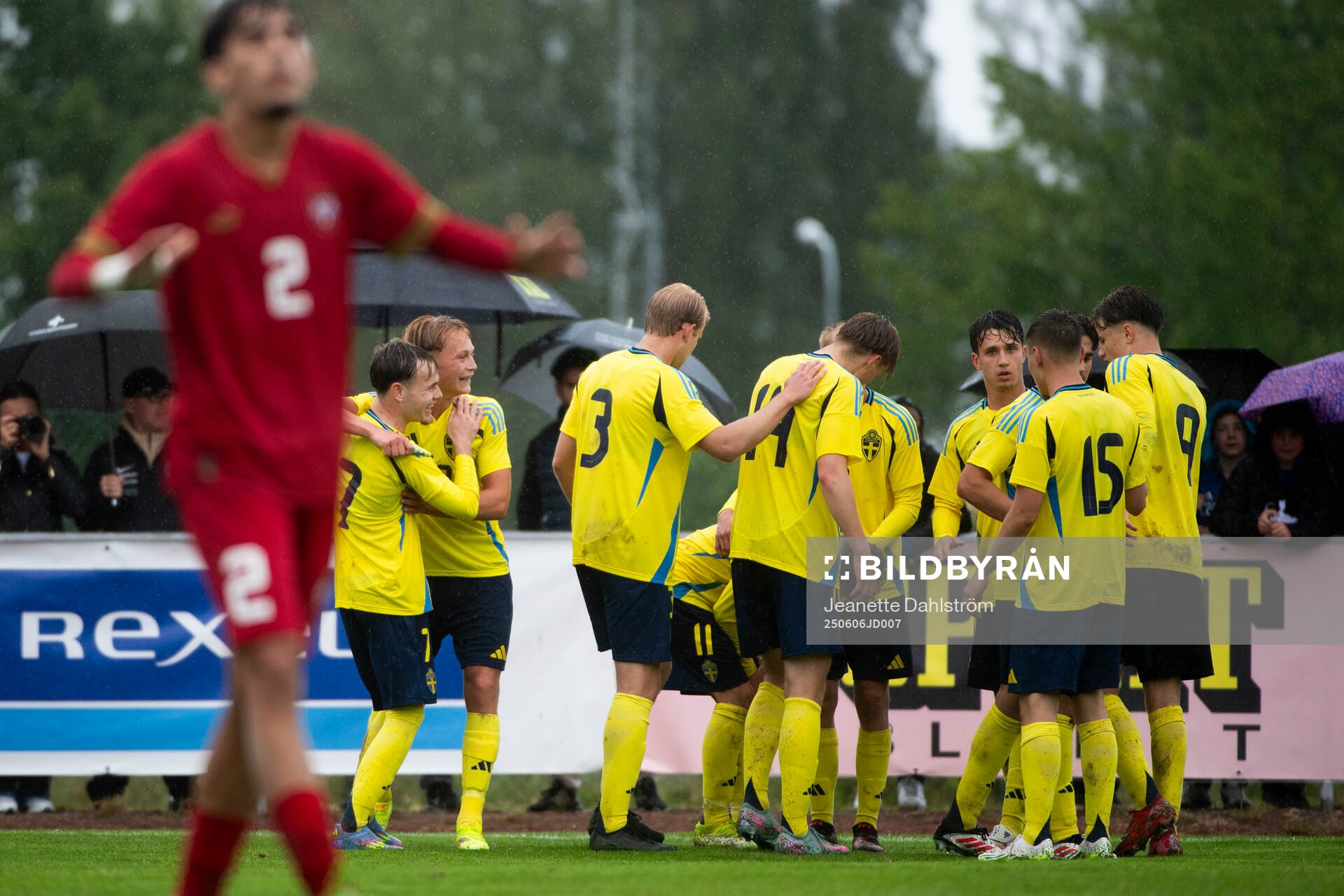 Sveriges Fred Bozicevic jublar med lagkamrater
