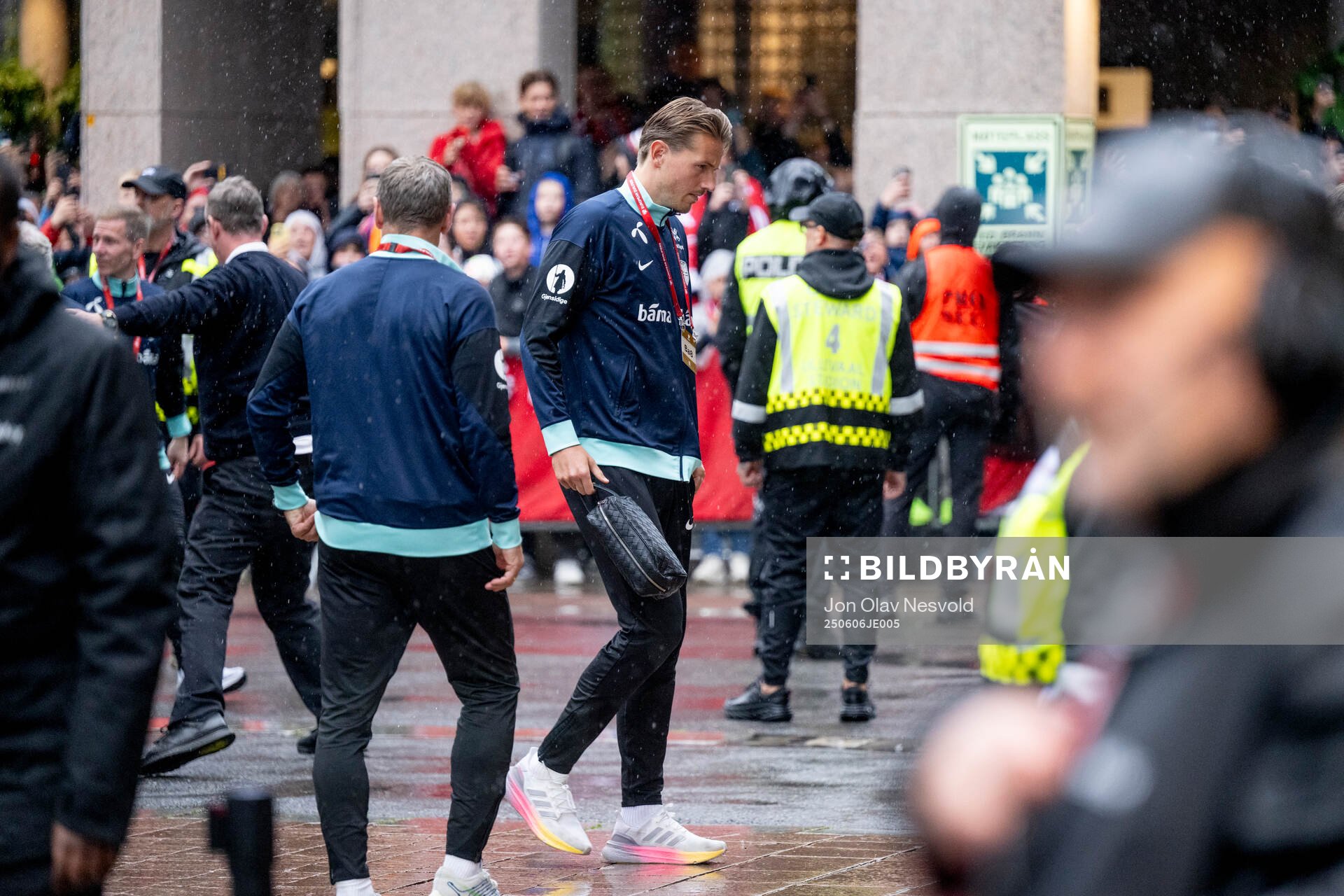 Sander Berge of Norway arrives