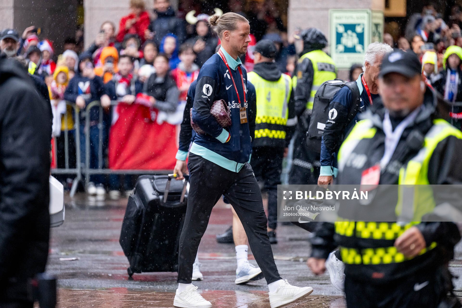 Goalkeeper Ørjan Håskjold Nyland of Norway arrives