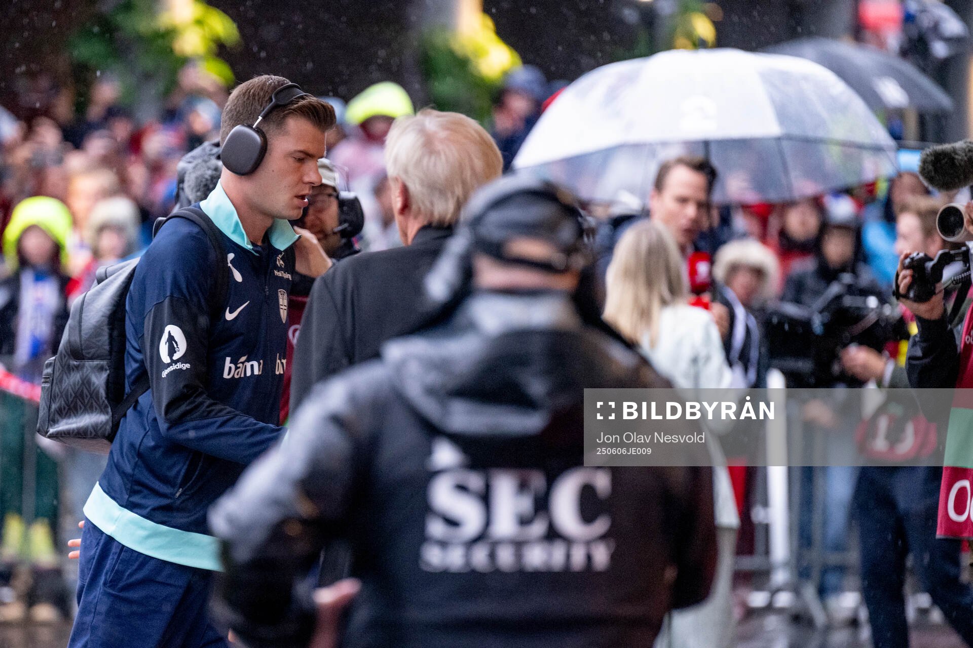 Alexander Sørloth of Norway arrives