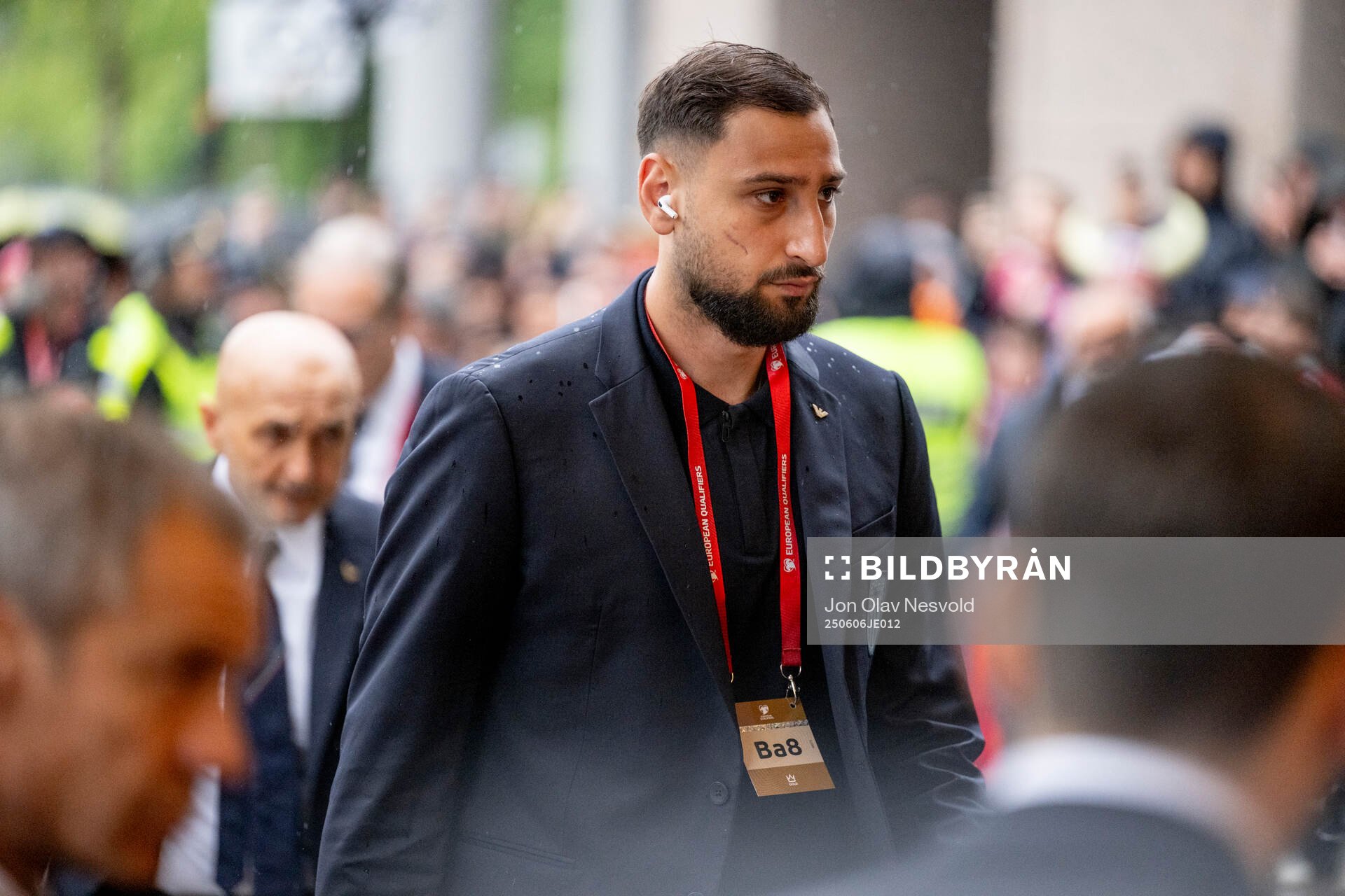 Goalkeeper Gianluigi Donnarumma of Italy arrives
