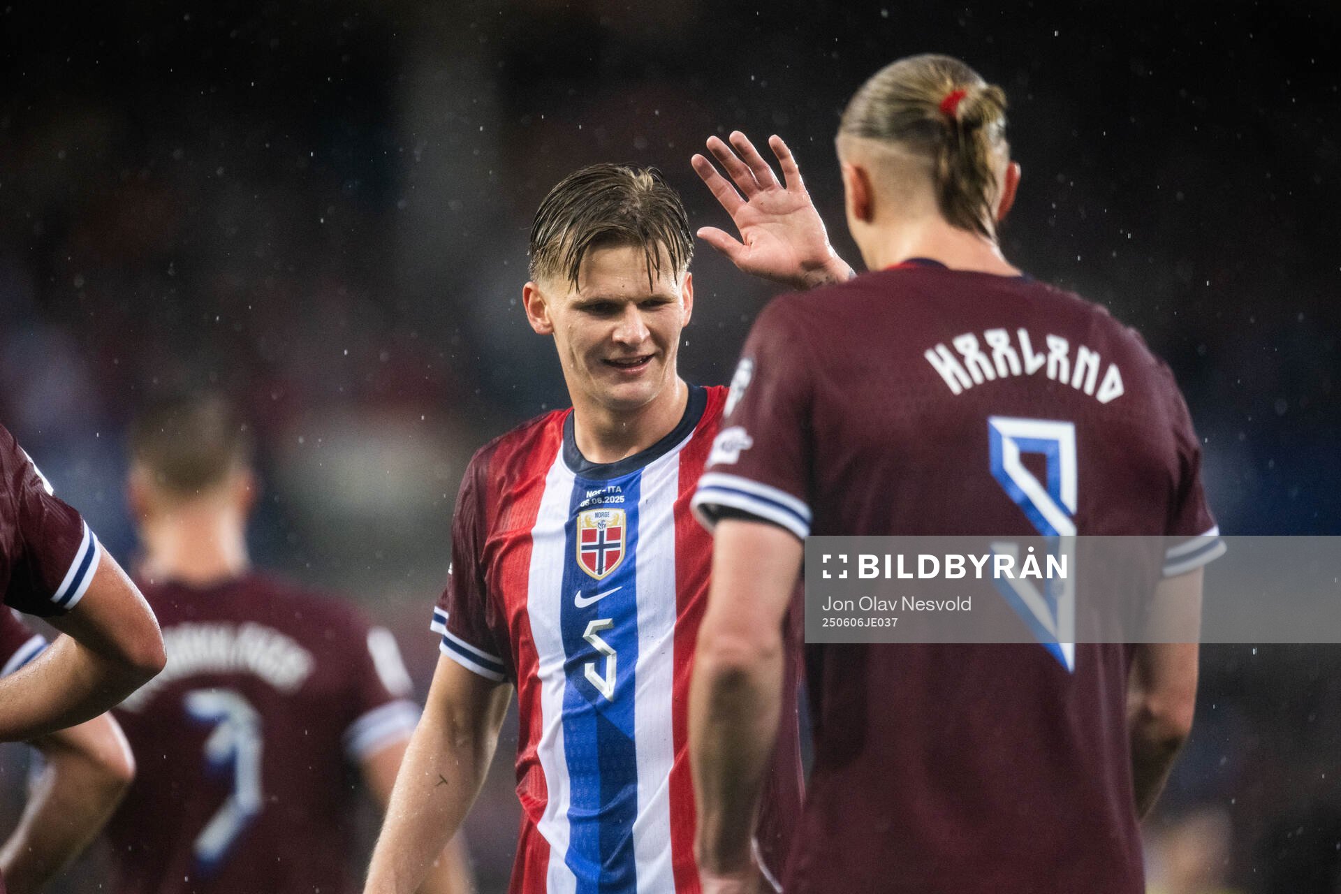 Erling Braut Haaland of Norway celebrates with David