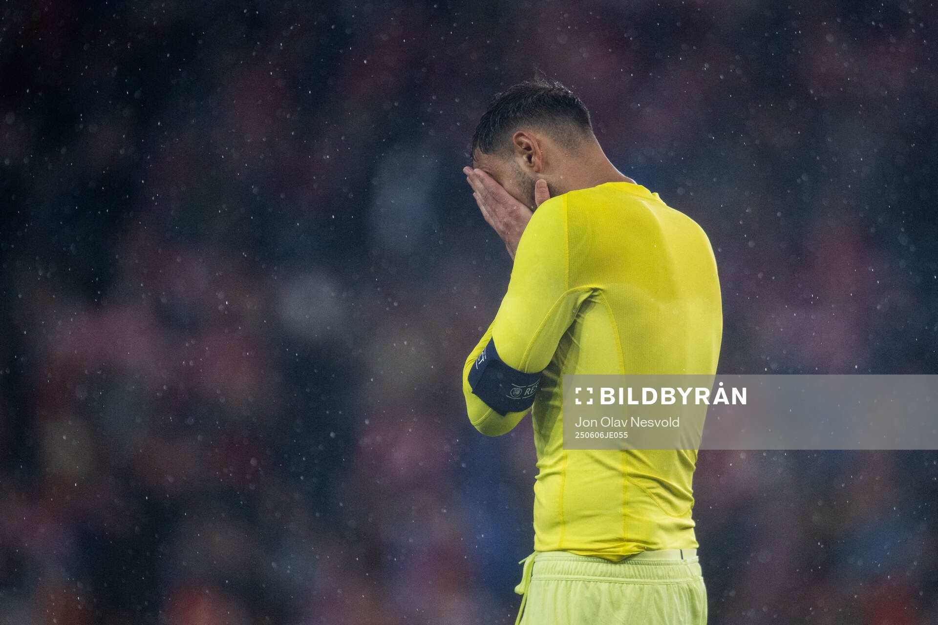 Goalkeeper Gianluigi Donnarumma of Italy looks dejected
