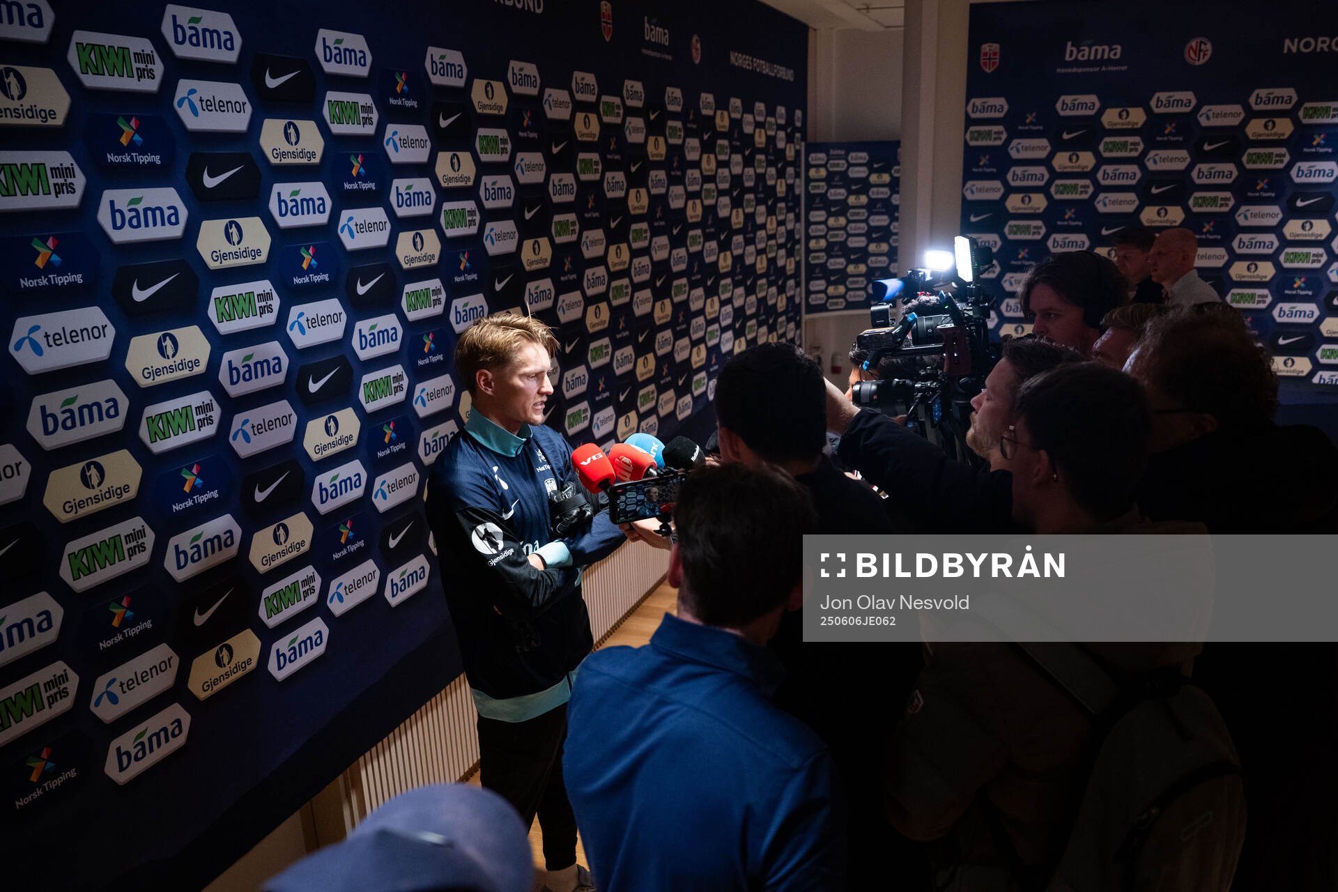 Martin Ødegaard of Norway in mixed zone