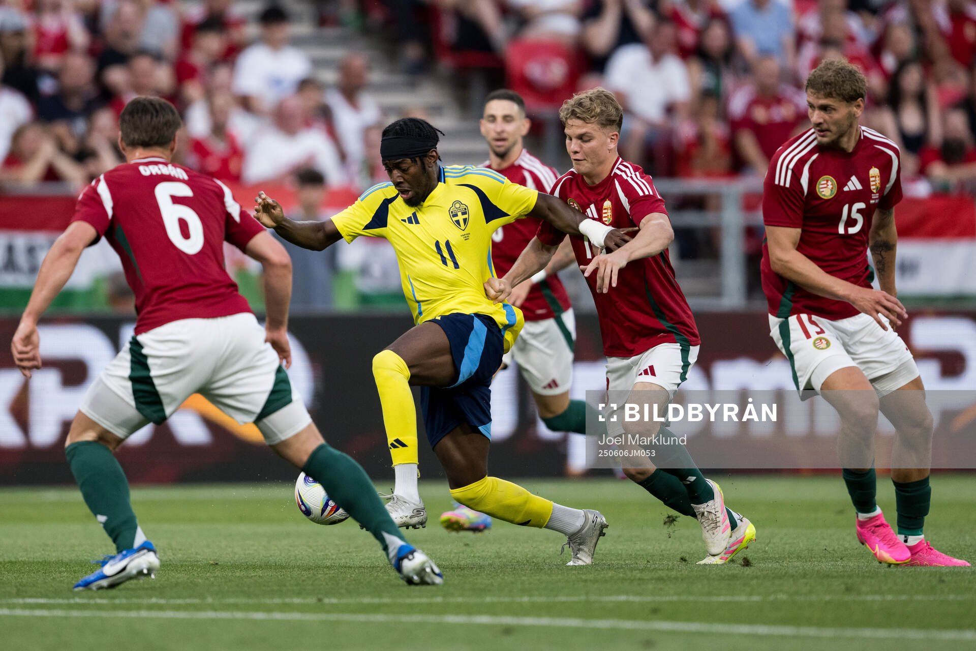 Anthony Elanga of Sweden against Andras Schäfer and Marton