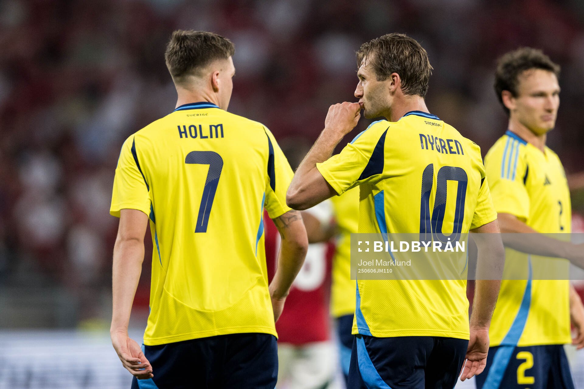 Emil Holm and Benjamin Nygren of Sweden celebrate