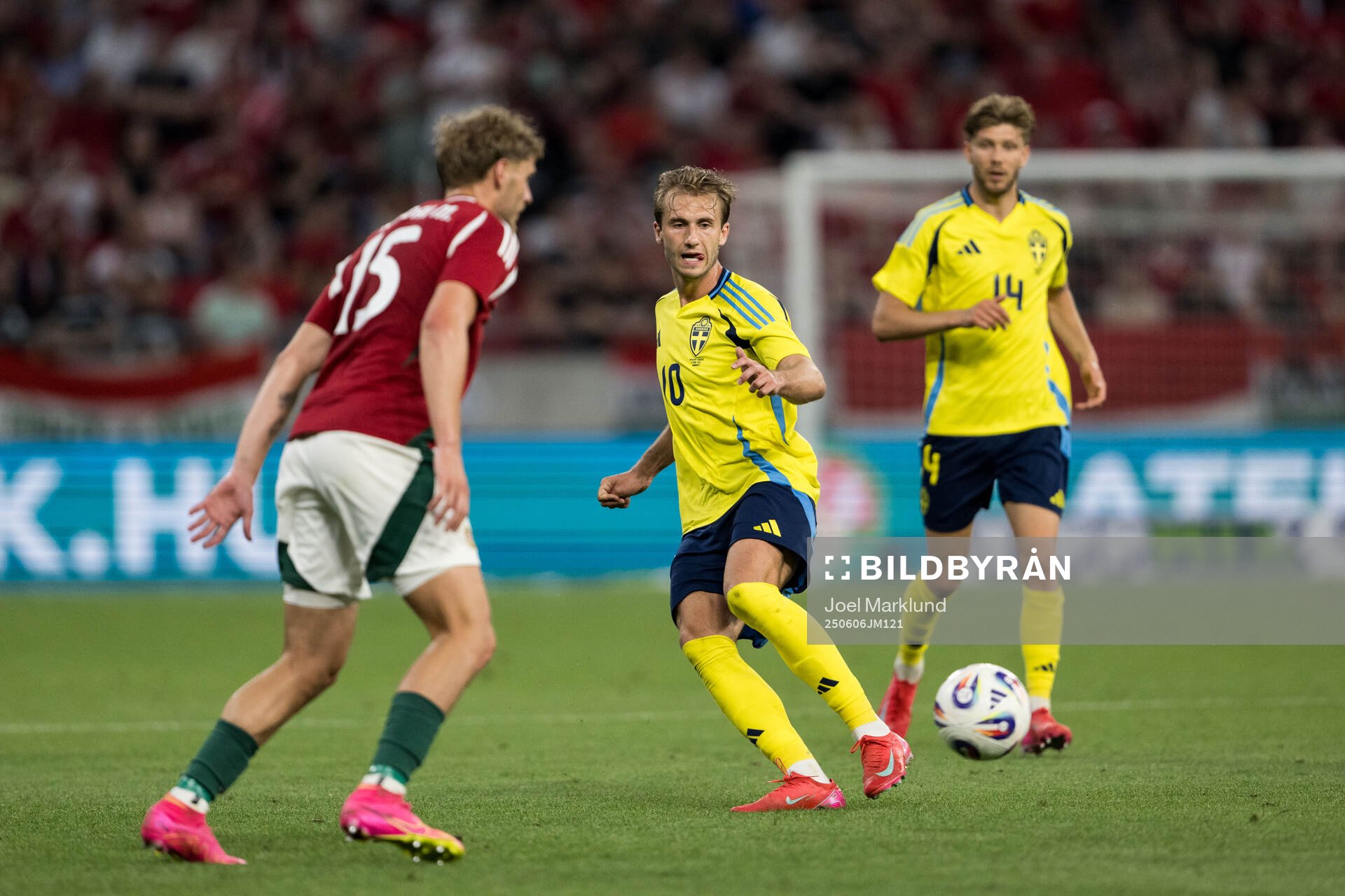 Marton Dardai of Hungary against Benjamin Nygren and Anton