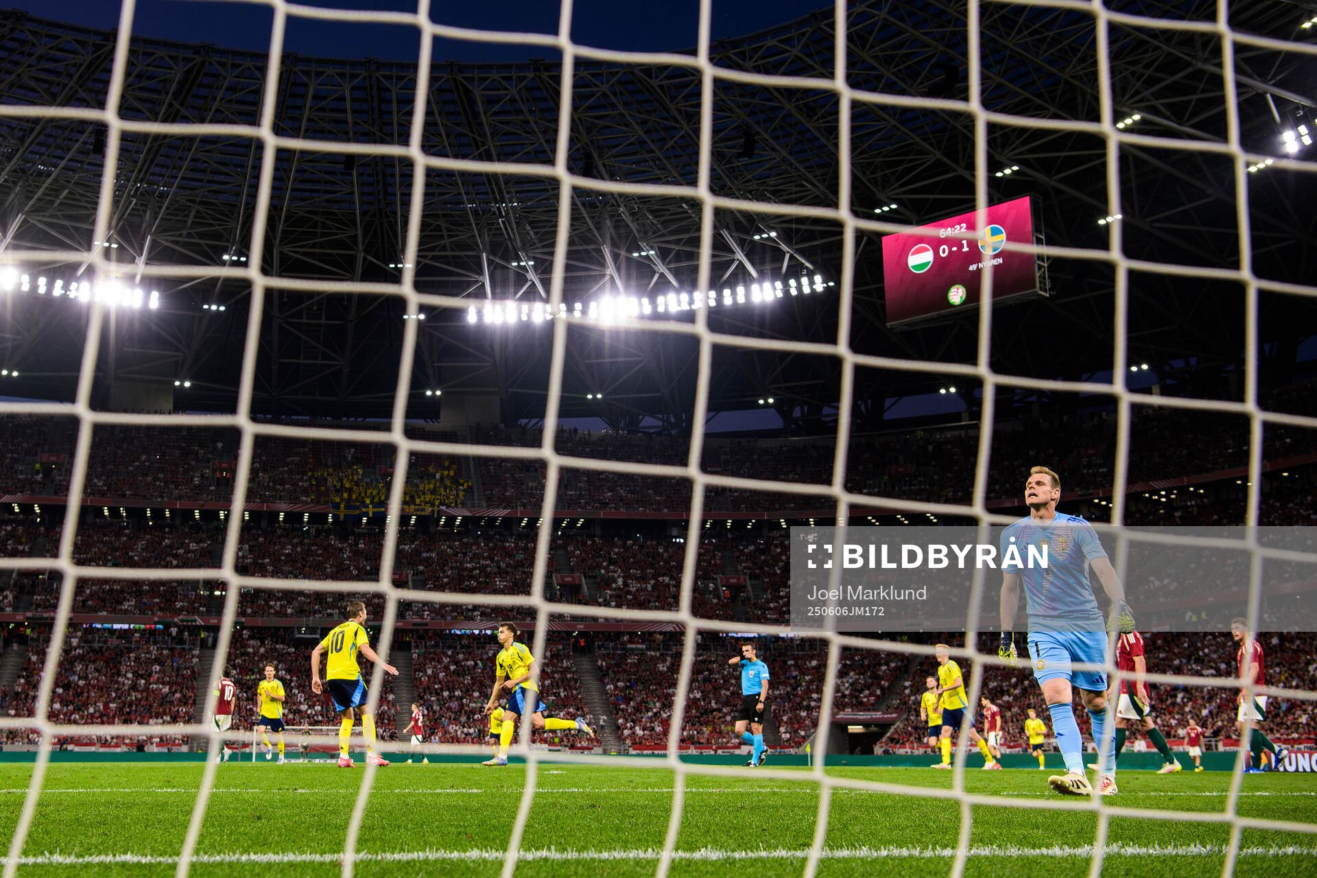 Benjamin Nygren and Yasin Ayari of Sweden celebrate the 0-2