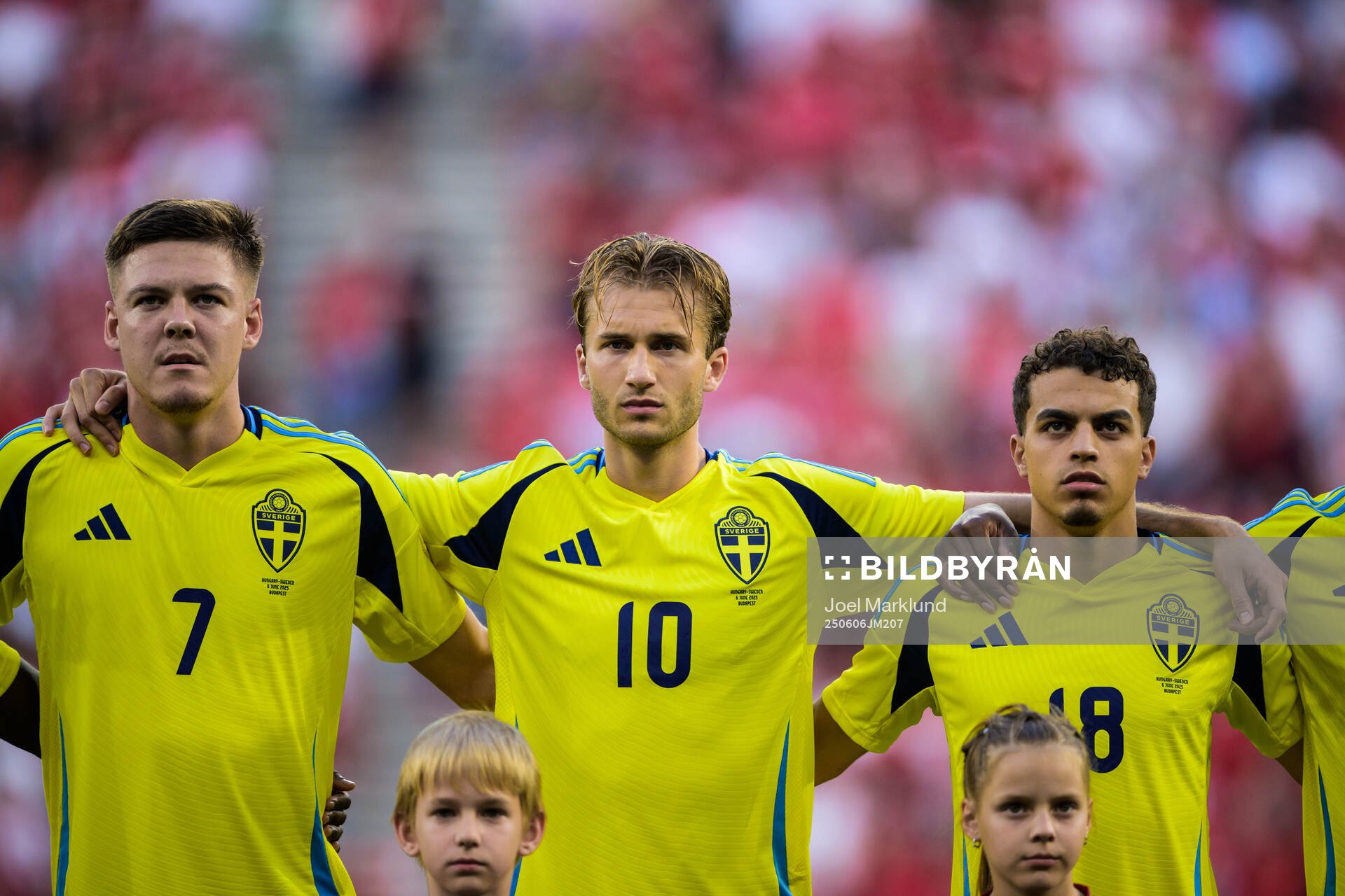 Emil Holm, Benjamin Nygren and Yasin Ayari of Sweden