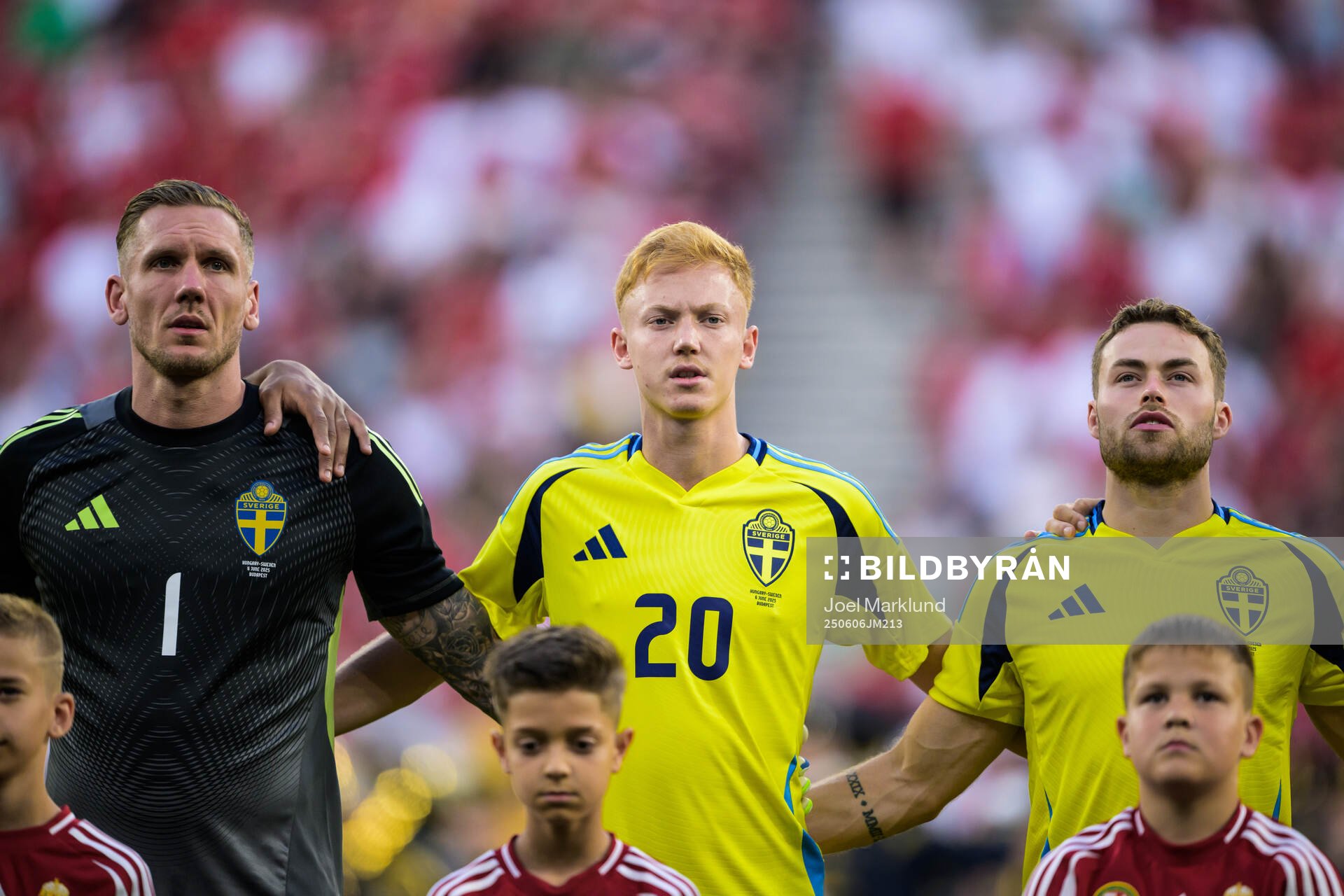 Goalkeeper Robin Olsen, Hugo Larsson and Gabriel