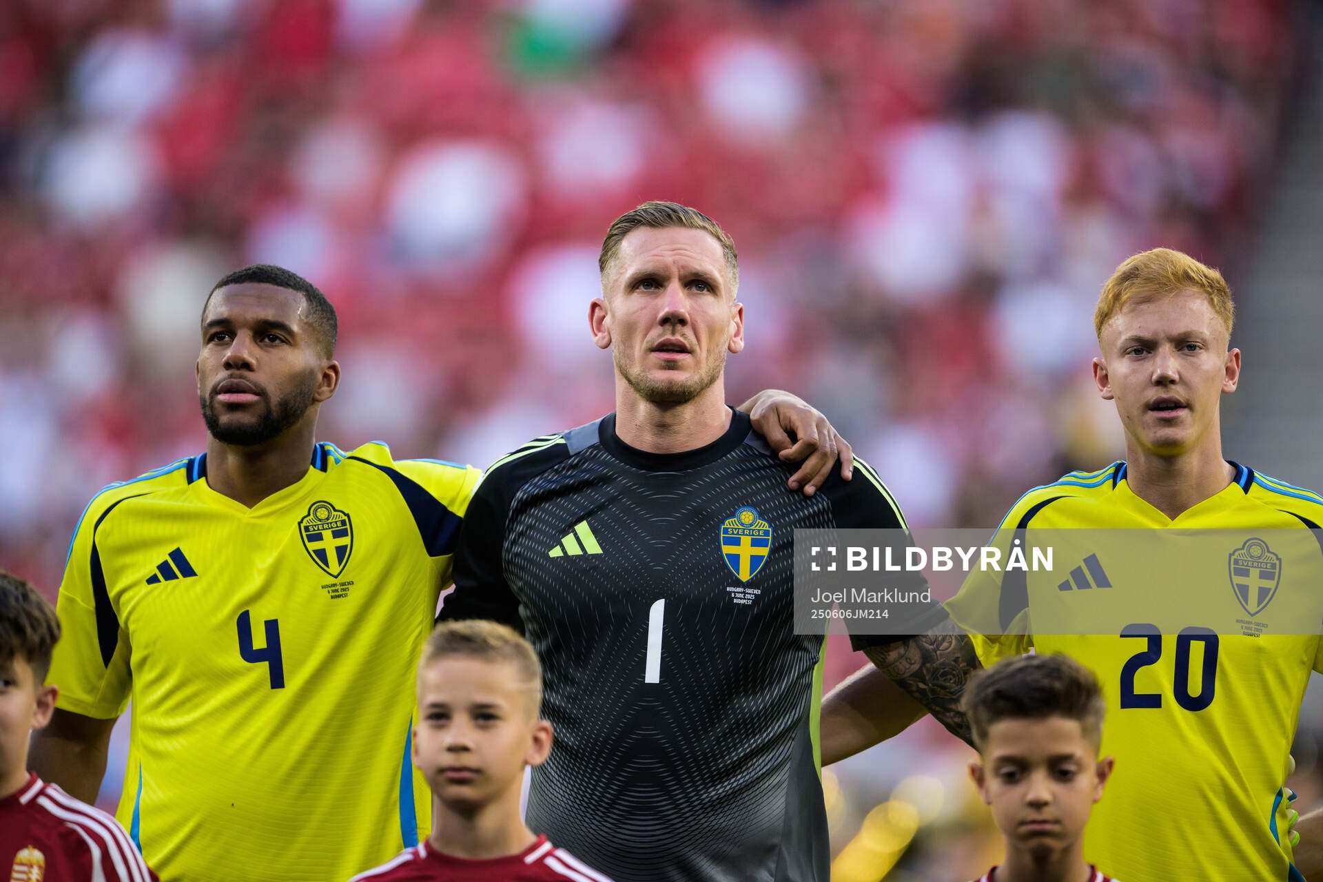 Isak Hien, goalkeeper Robin Olsen and Hugo Larsson of