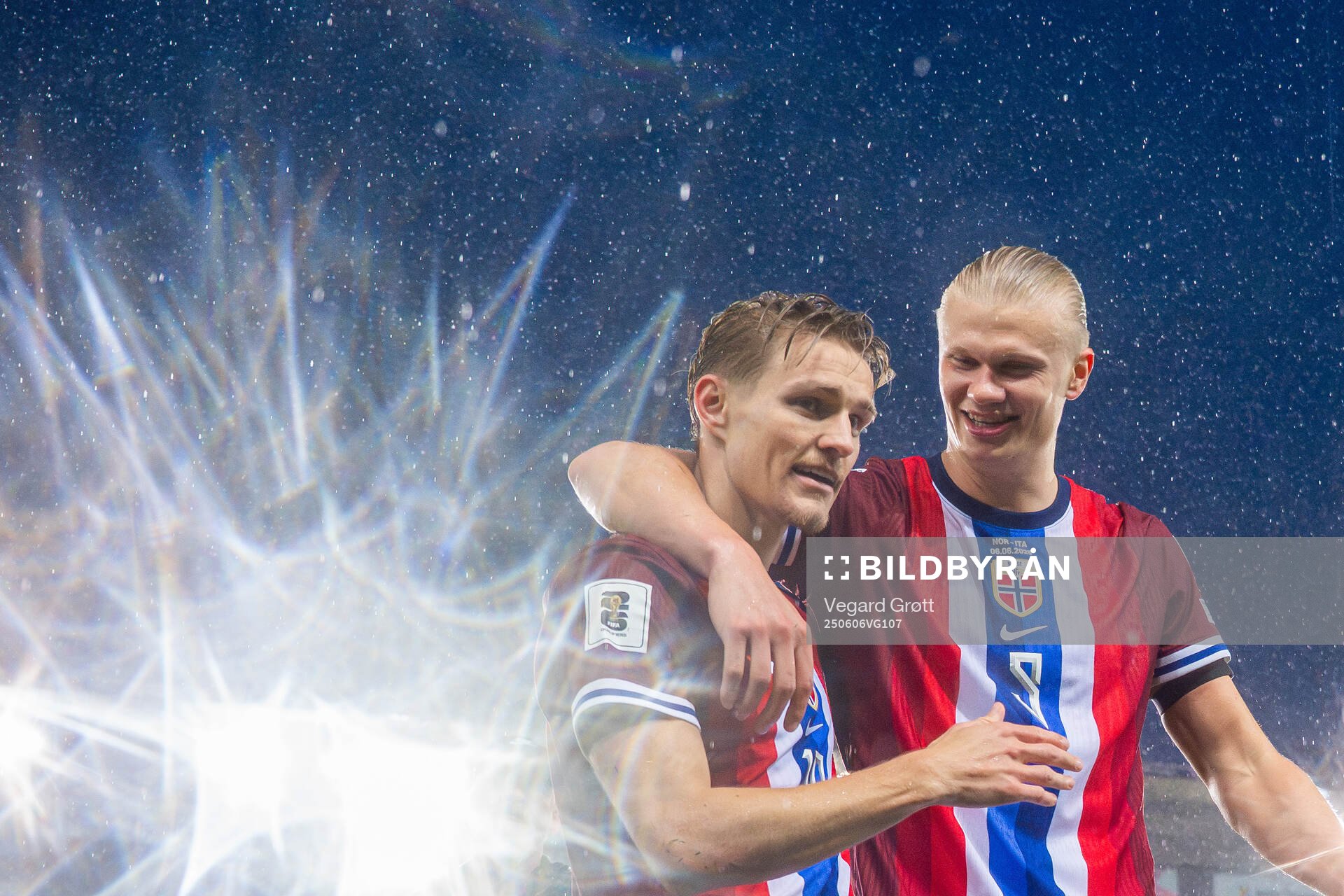 Martin Ødegaard and Erling Braut Haaland of Norway