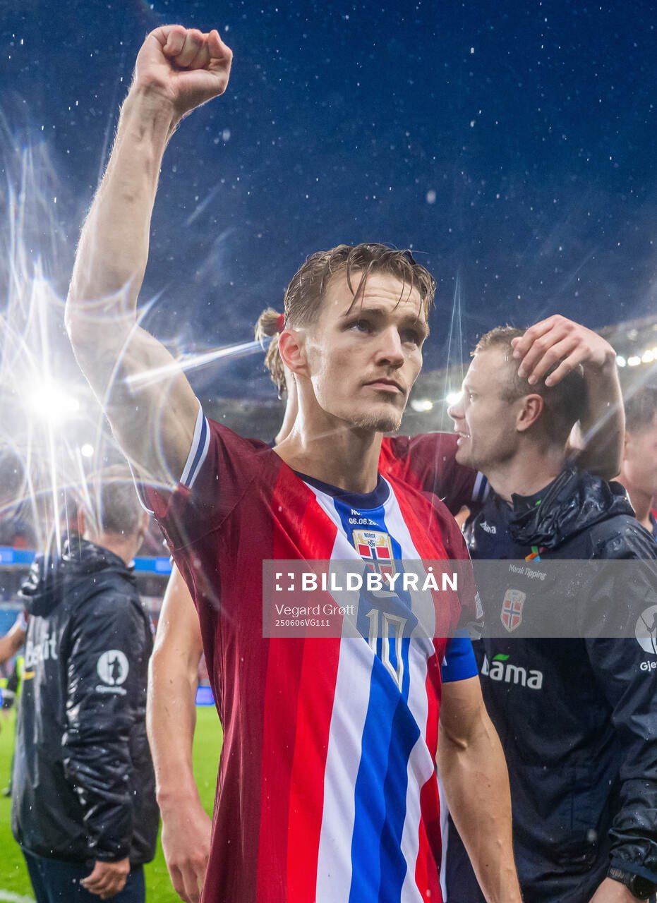 Martin Ødegaard of Norway celebrates