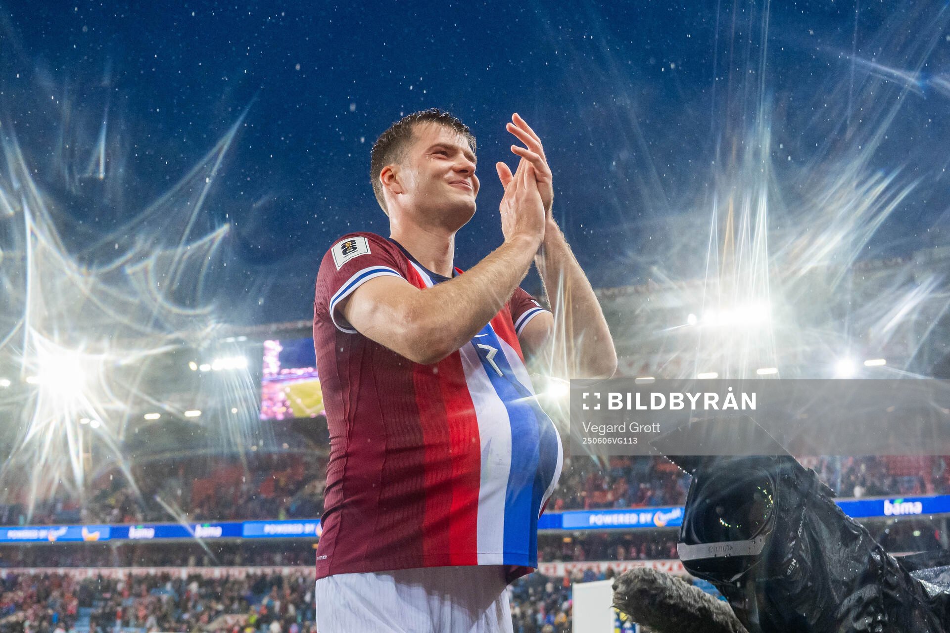 Alexander Sørloth of Norway celebrates