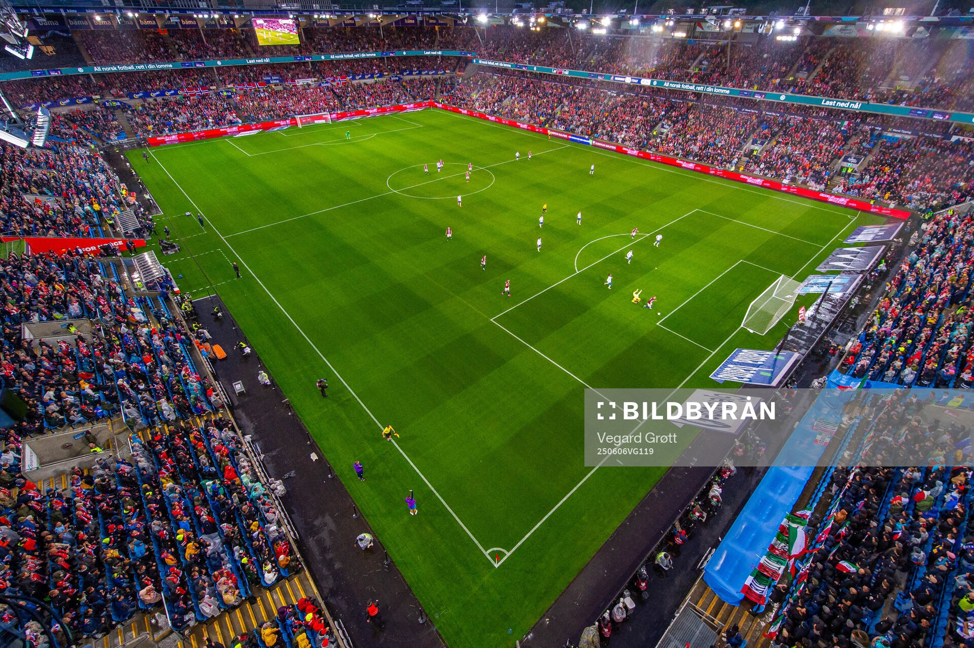 General view of Ullevaal Stadion as Erling Braut Haaland of