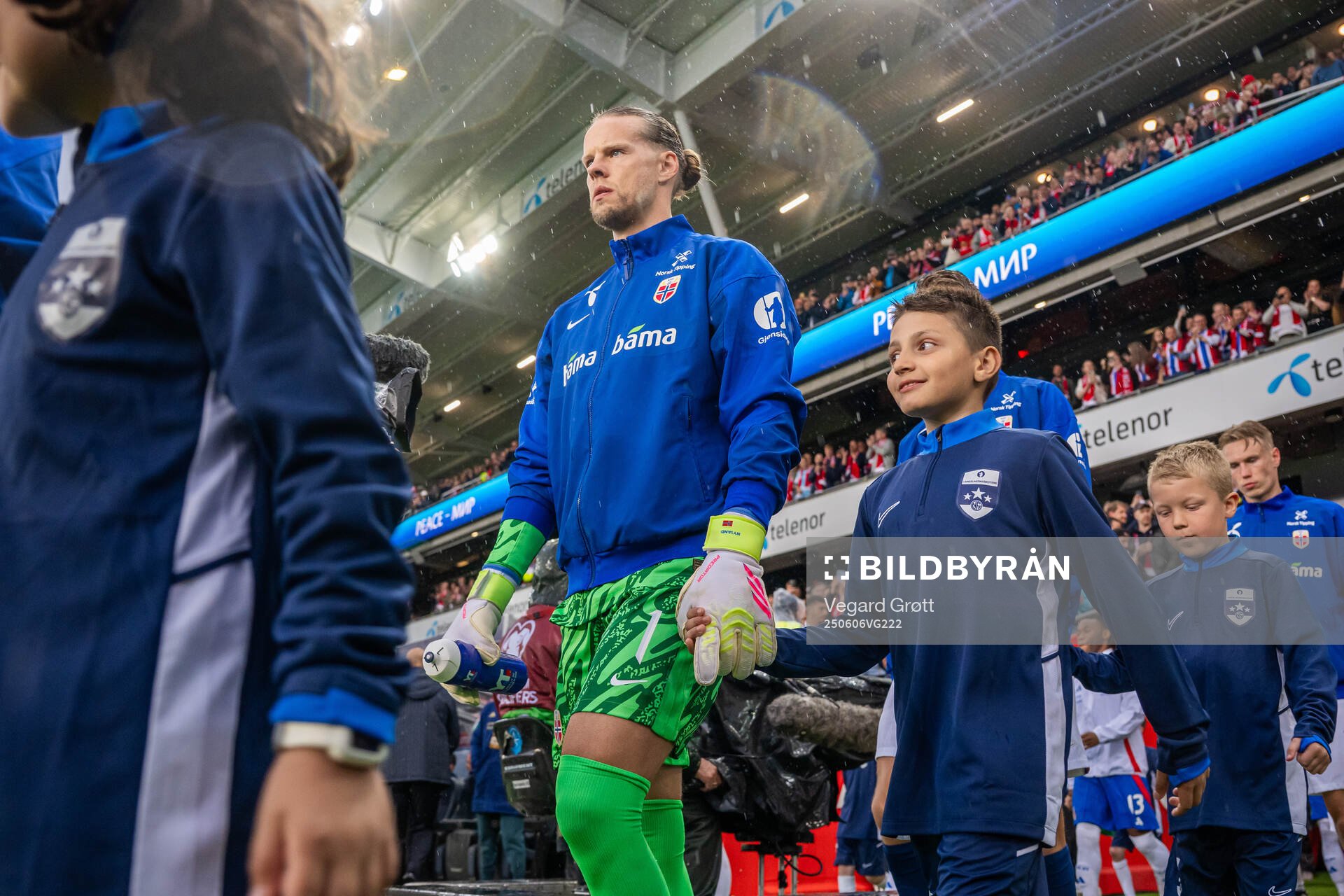Goalkeeper Ørjan Håskjold Nyland of Norway enters the