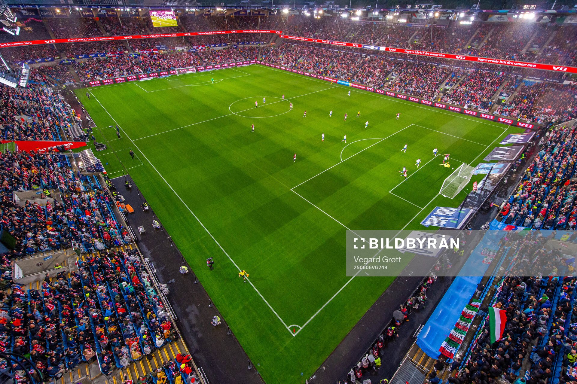 General view of Ullevaal Stadion as Alexander Sørloth of
