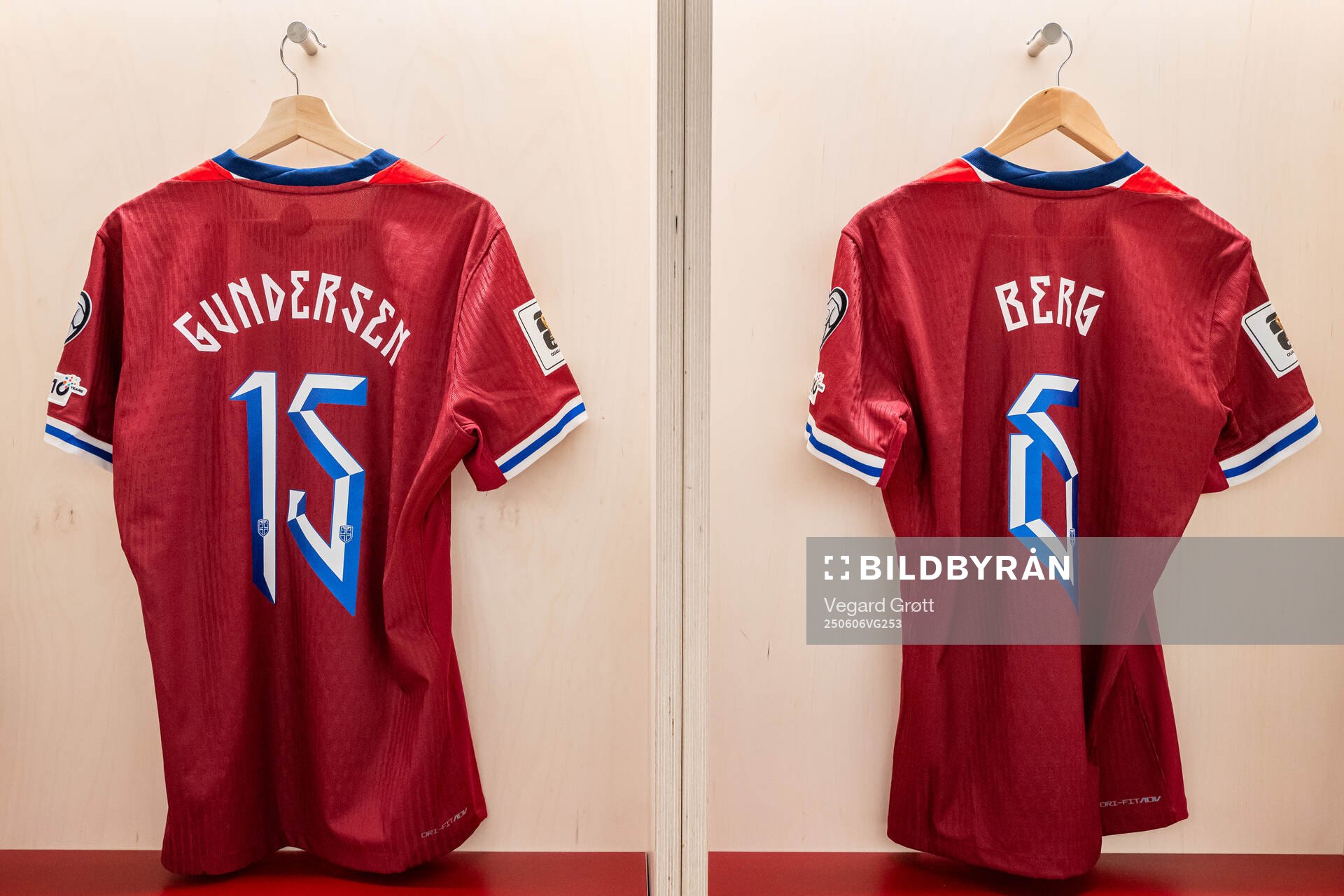 The kits of Jostein Gundersen and Patrick Berg of Norway in