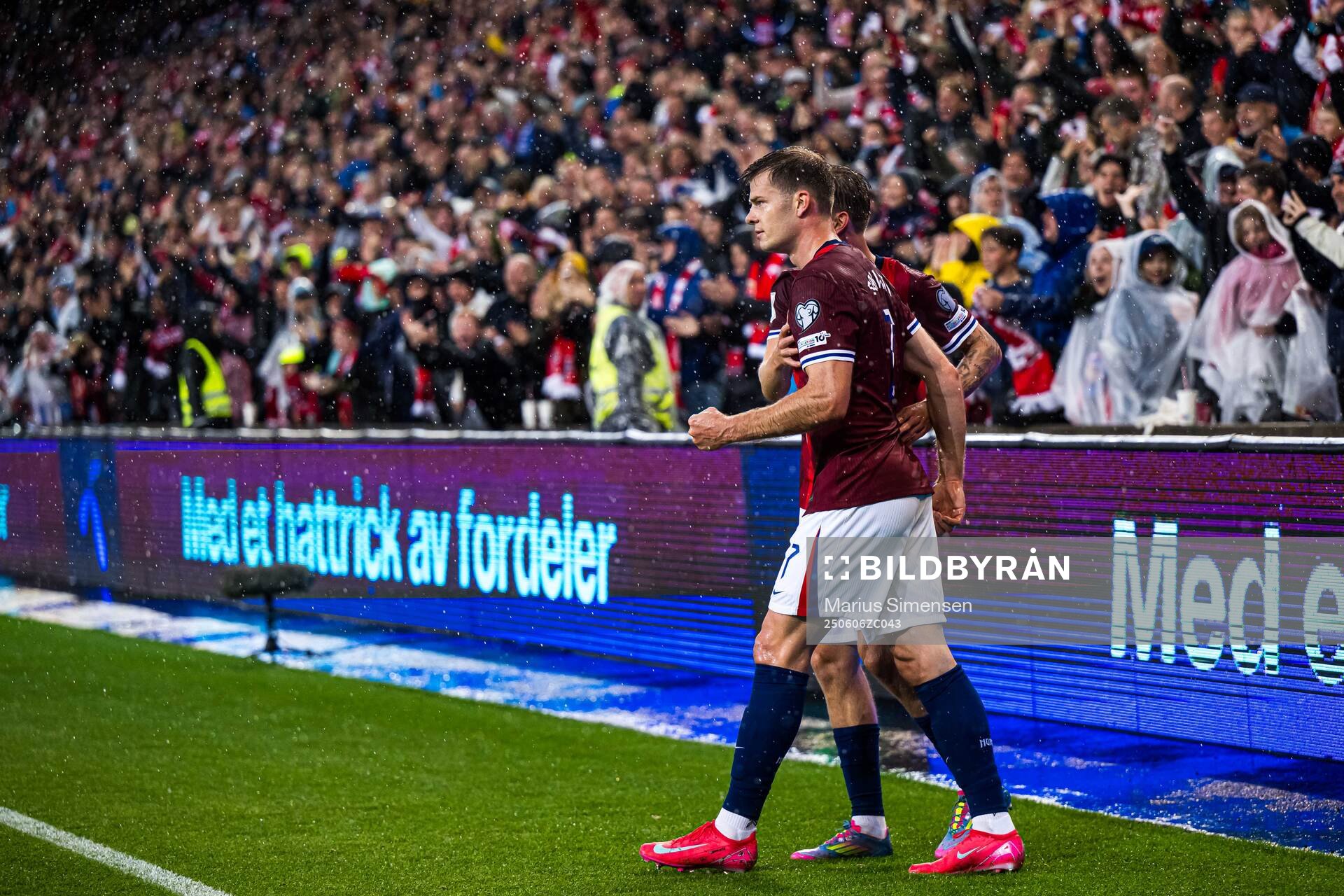 Alexander Sørloth of Norway celebrates