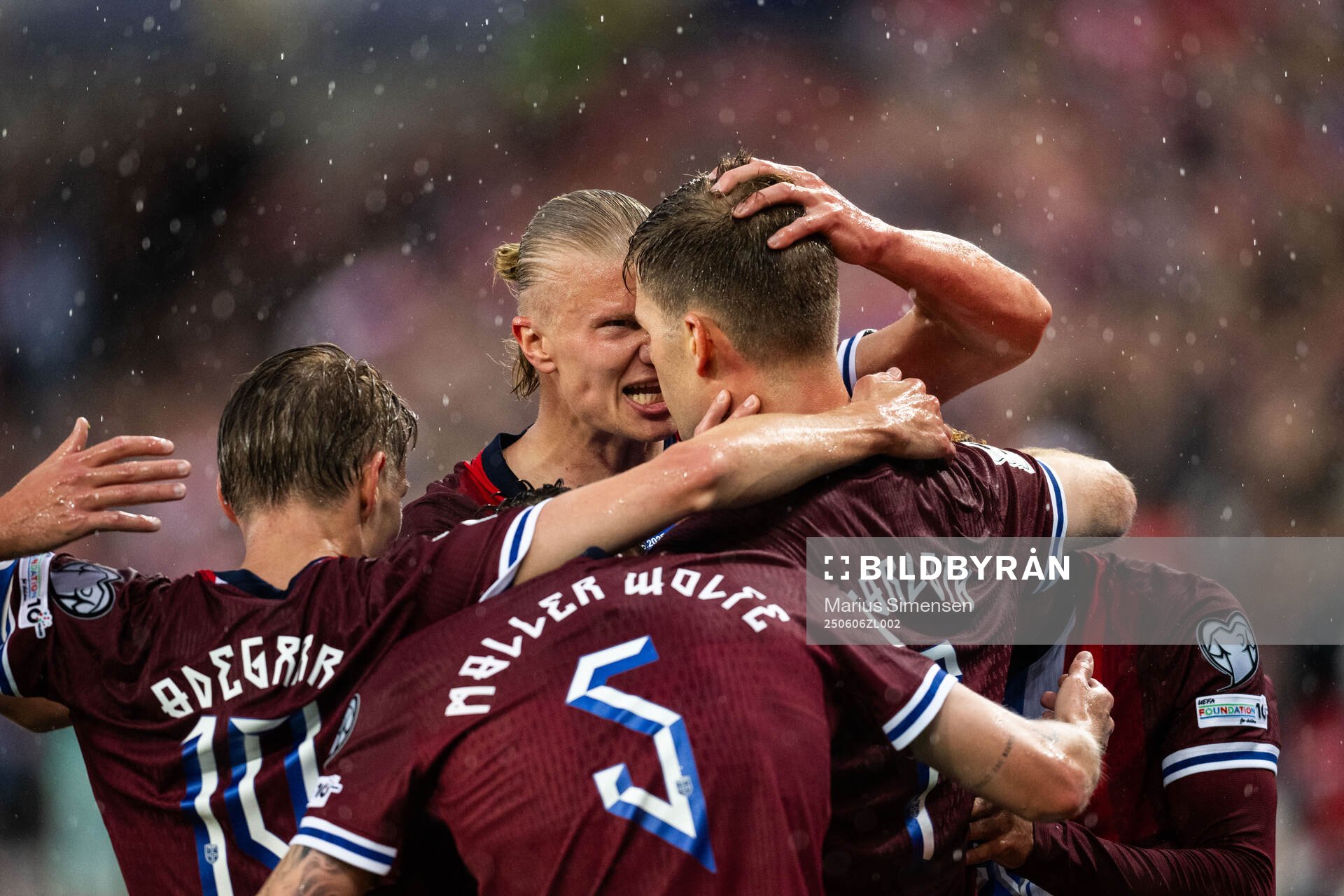 Alexander Sørloth of Norway celebrates