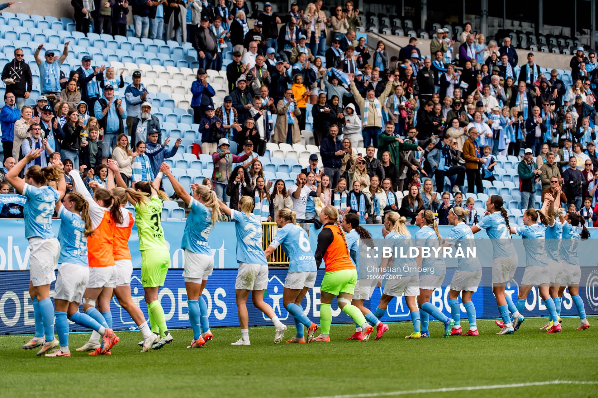 Malmö FFs spelare och supportrar jublar