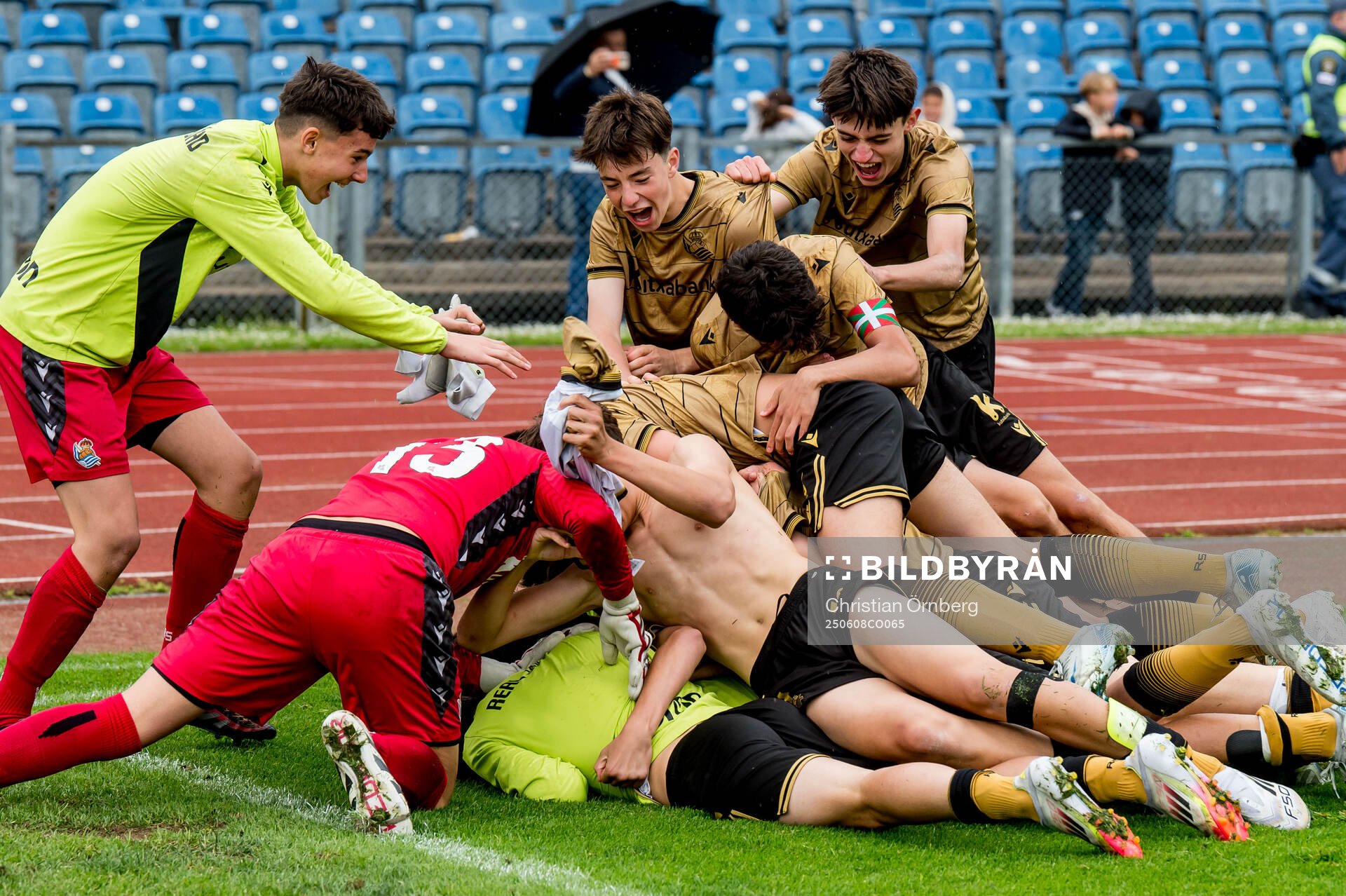 Real Sociedads spelare jublar