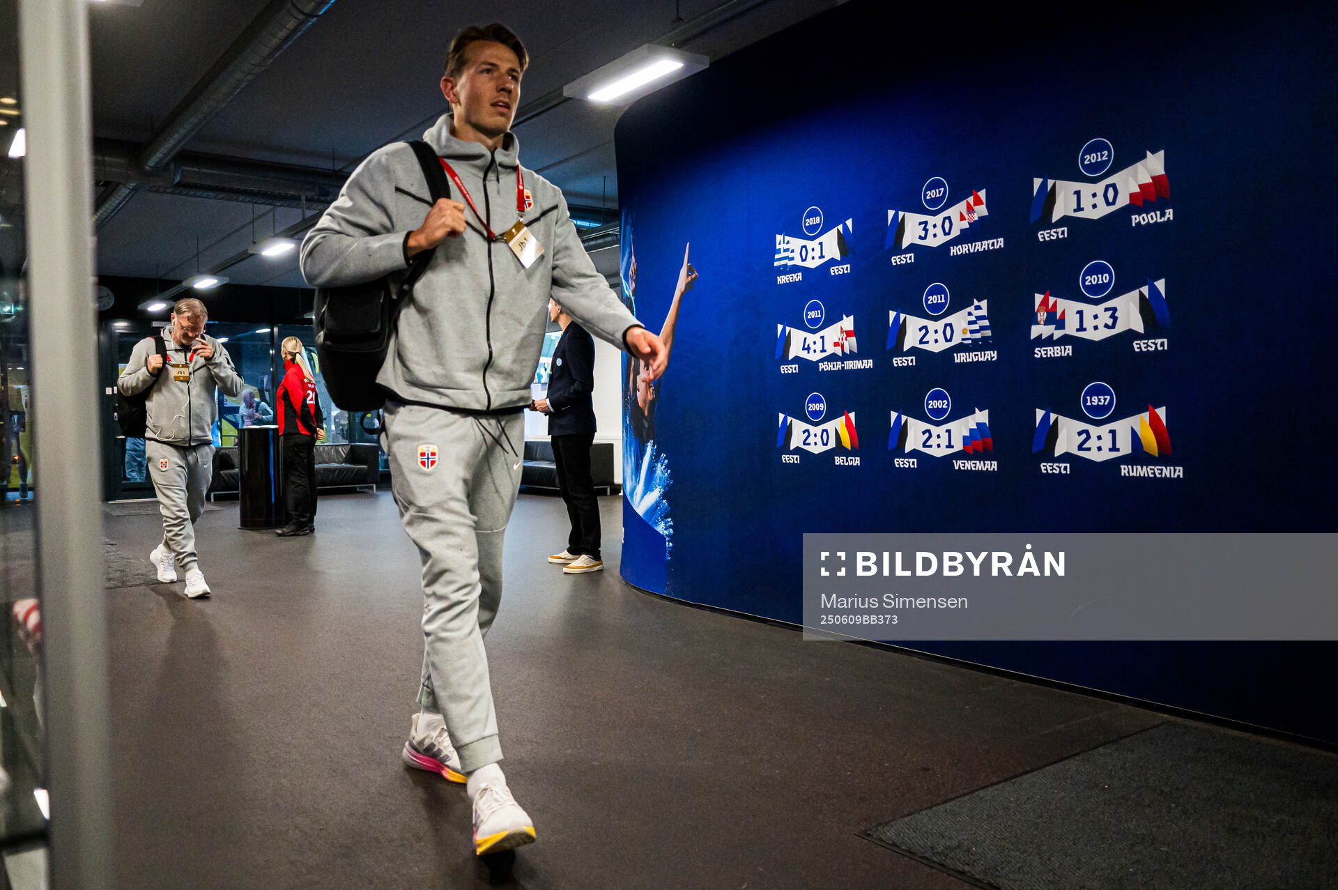 Sander Berge of Norway arrives