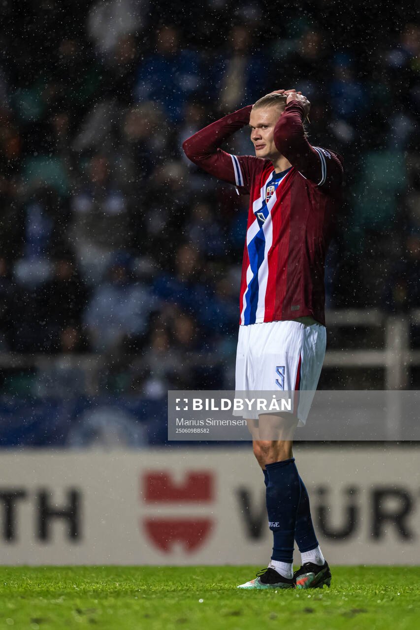 Erling Braut Haaland of Norway looks dejected