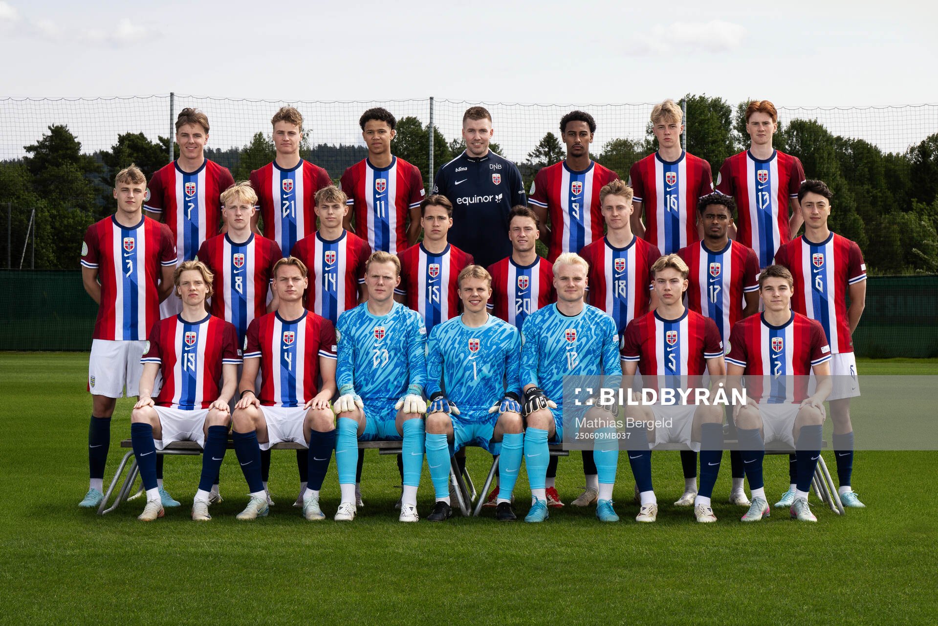 The Norwegian under-19 national football team poses for a