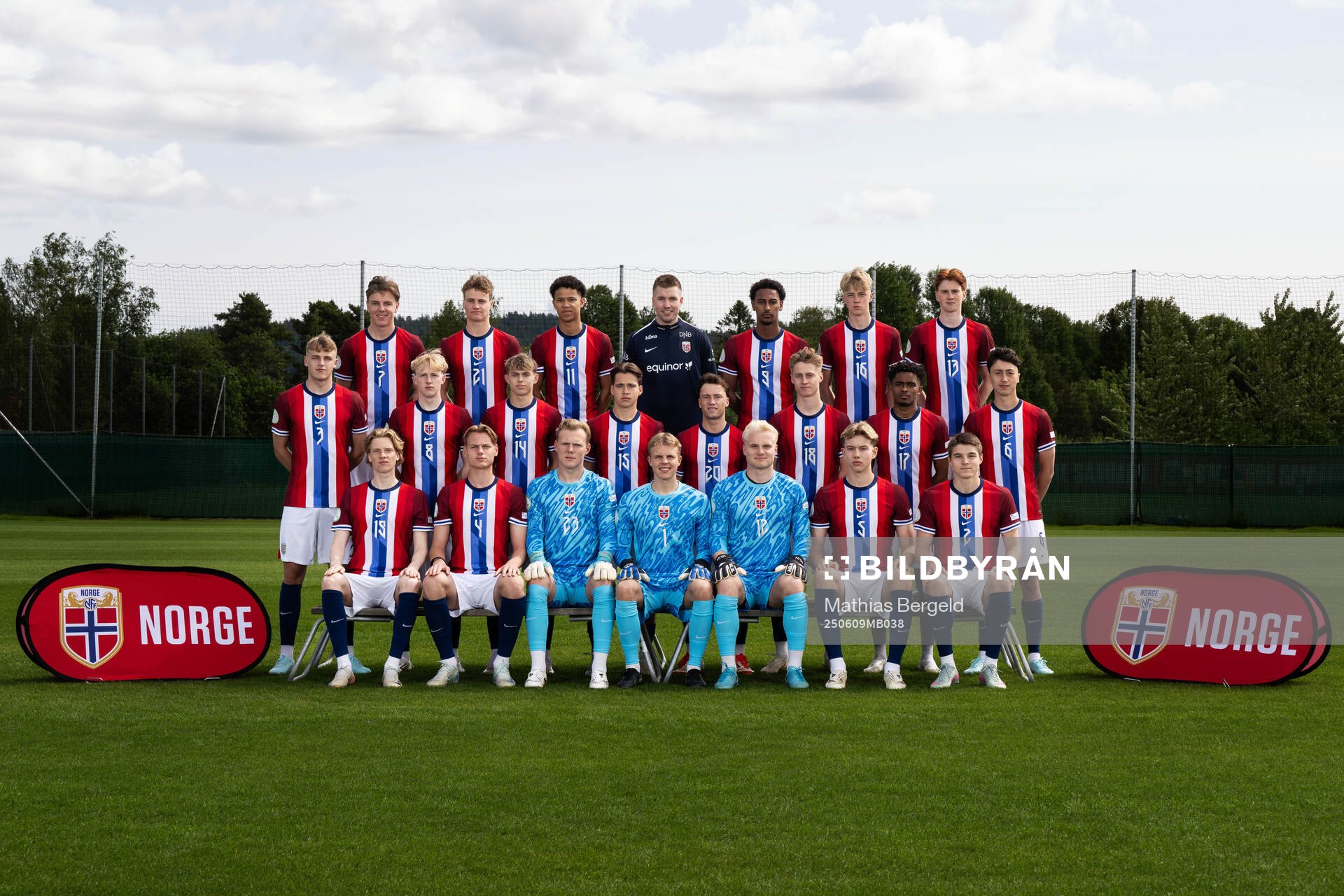 The Norwegian under-19 national football team poses for a